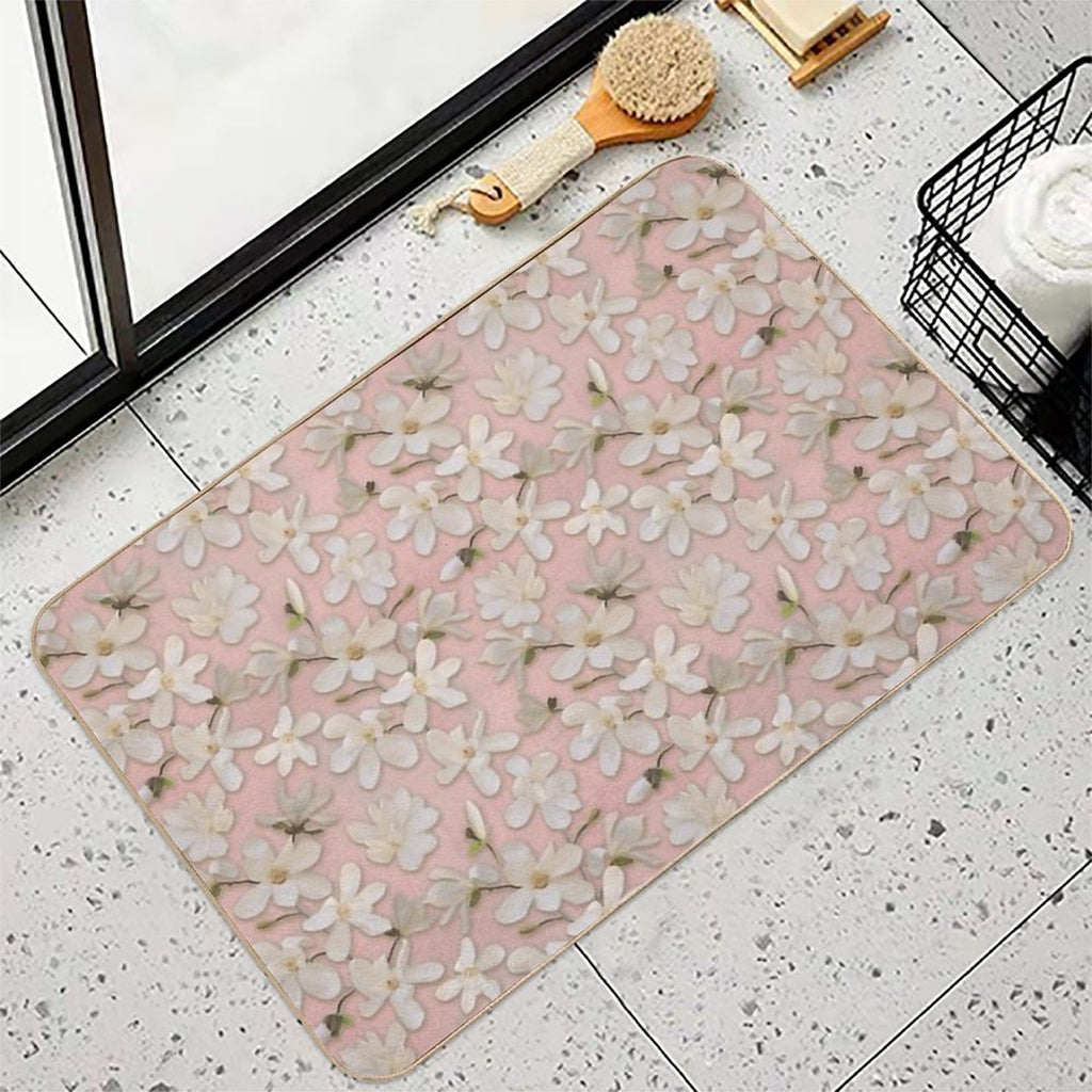 Magnolia Kobus Rose  Non-Slip Bath Mat