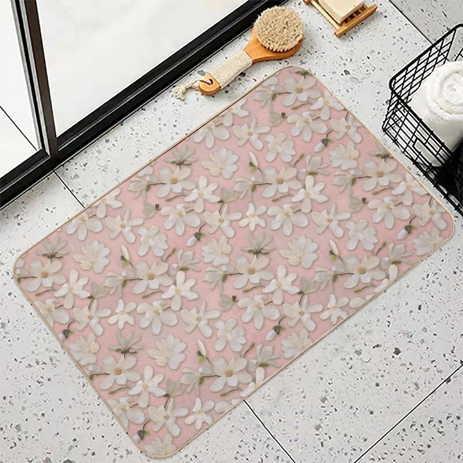 Magnolia Kobus Rose  Non-Slip Bath Mat