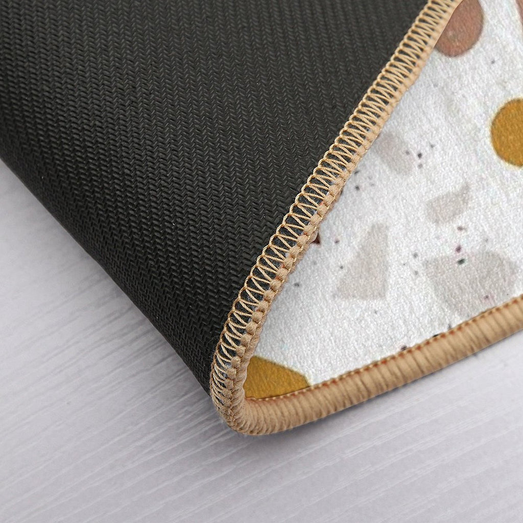 Terrazzo Stone Pattern (Terracotta + Mustard)  High-Traffic Bath Mat