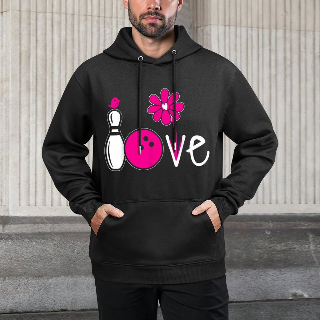 Women Bowling-Shirt Girls Love Team Bowling Vintage Pilling-Resistant Hoodie