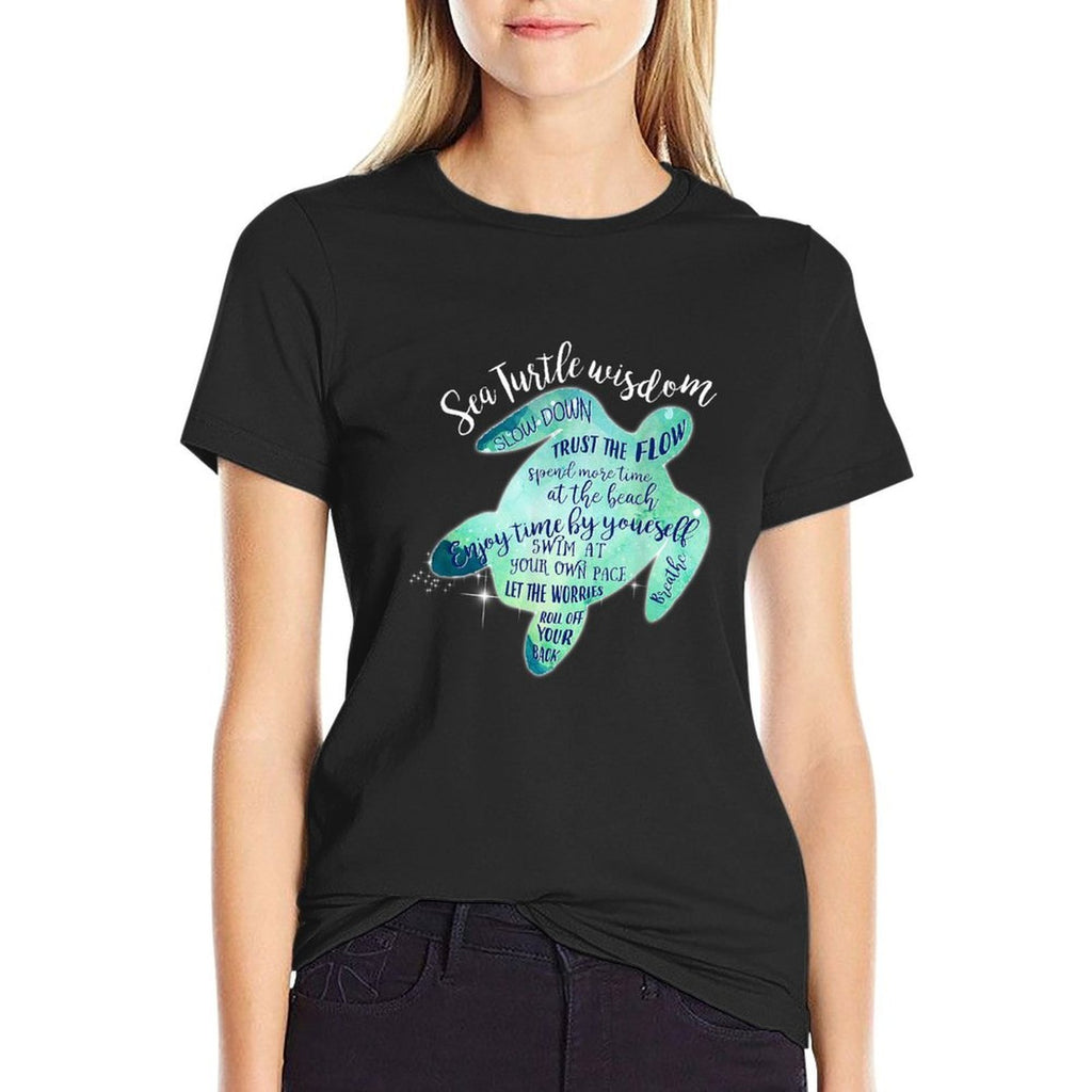 Sea Turtle Wisdom for Women - Beach  Eco-friendly Material T-Shirt
