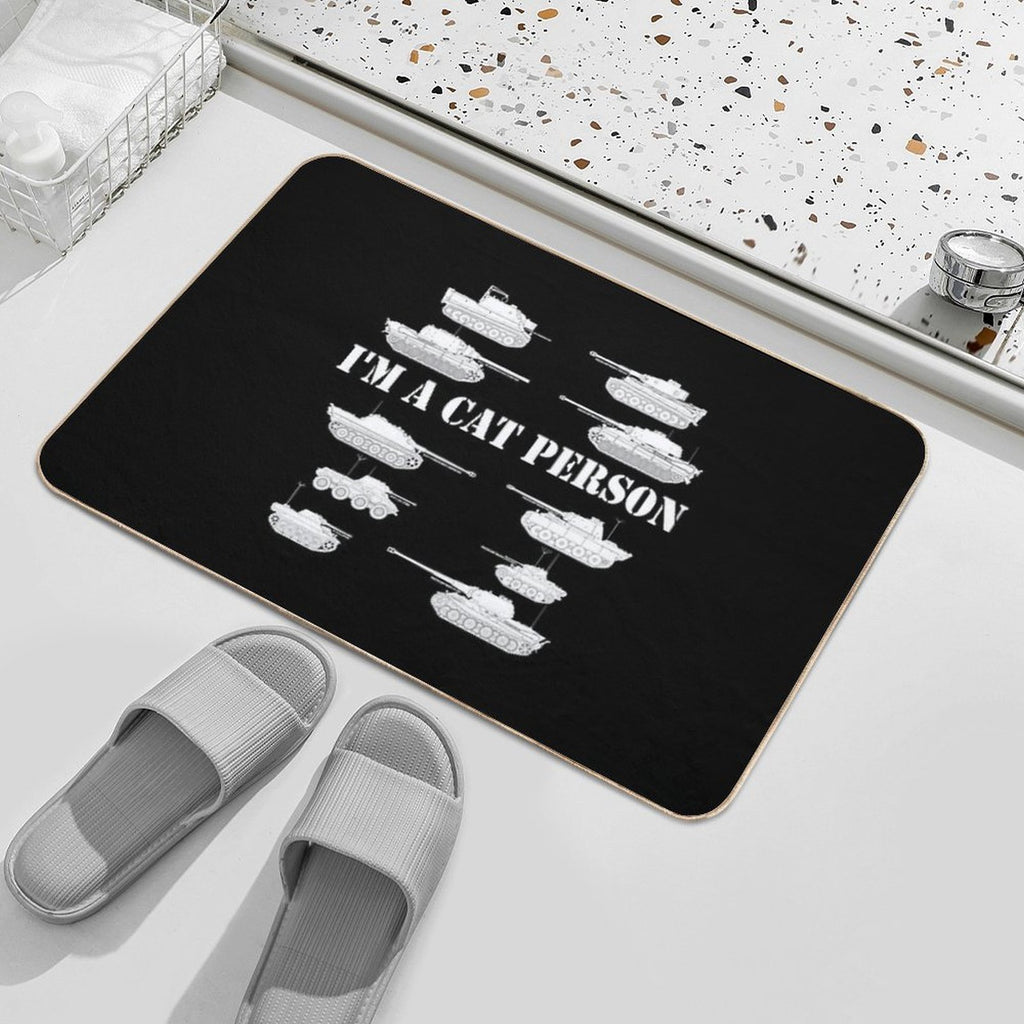 Im A Cat Person Ww2 10 German Tanks  Fade-Resistant Bath Mat
