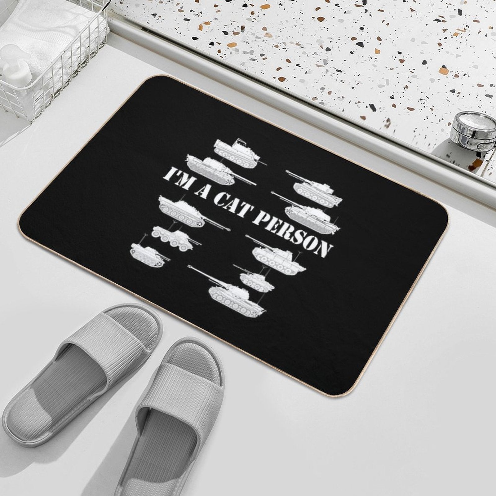 Im A Cat Person Ww2 10 German Tanks  Fade-Resistant Bath Mat