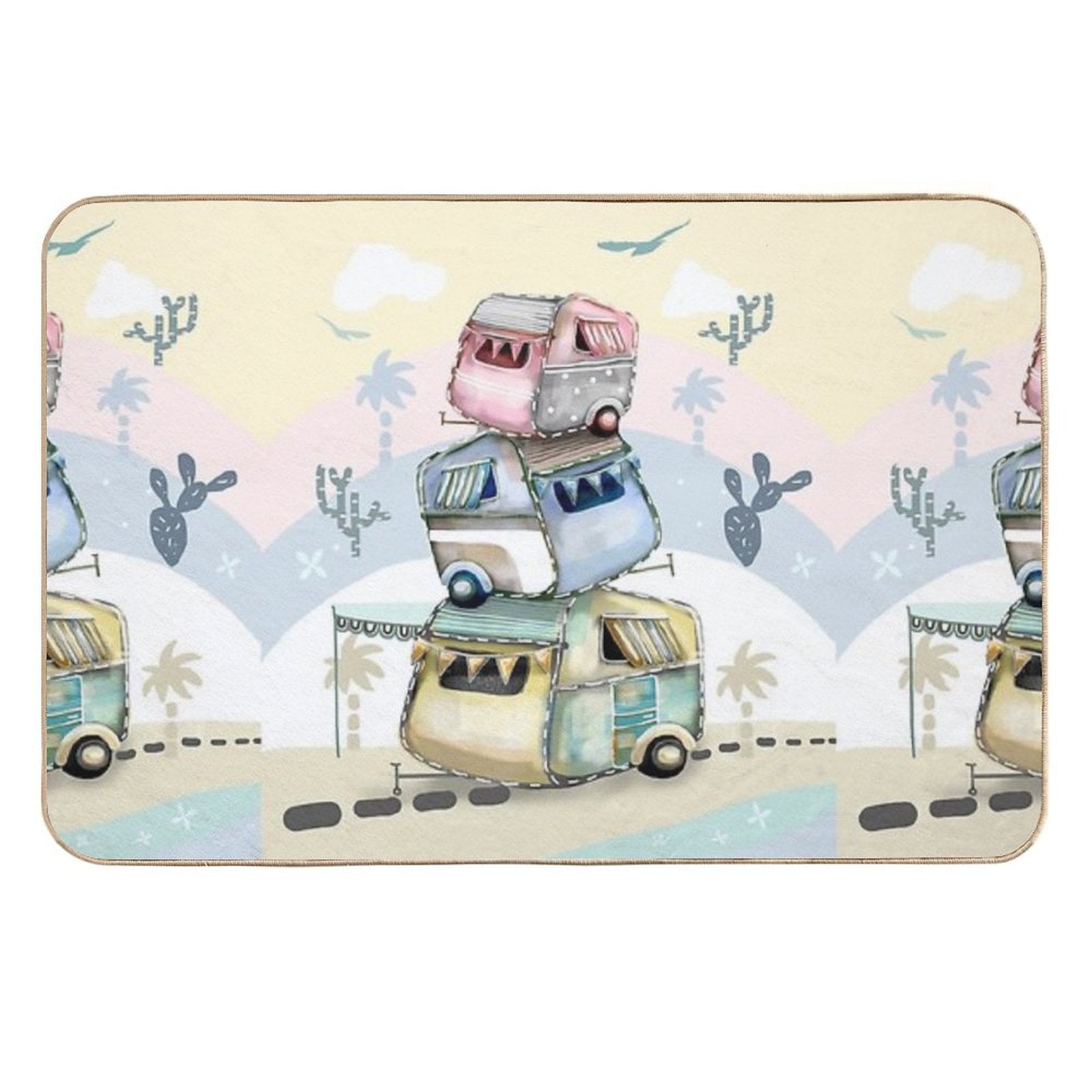 Vintage Caravans  Absorbent Bath Mat