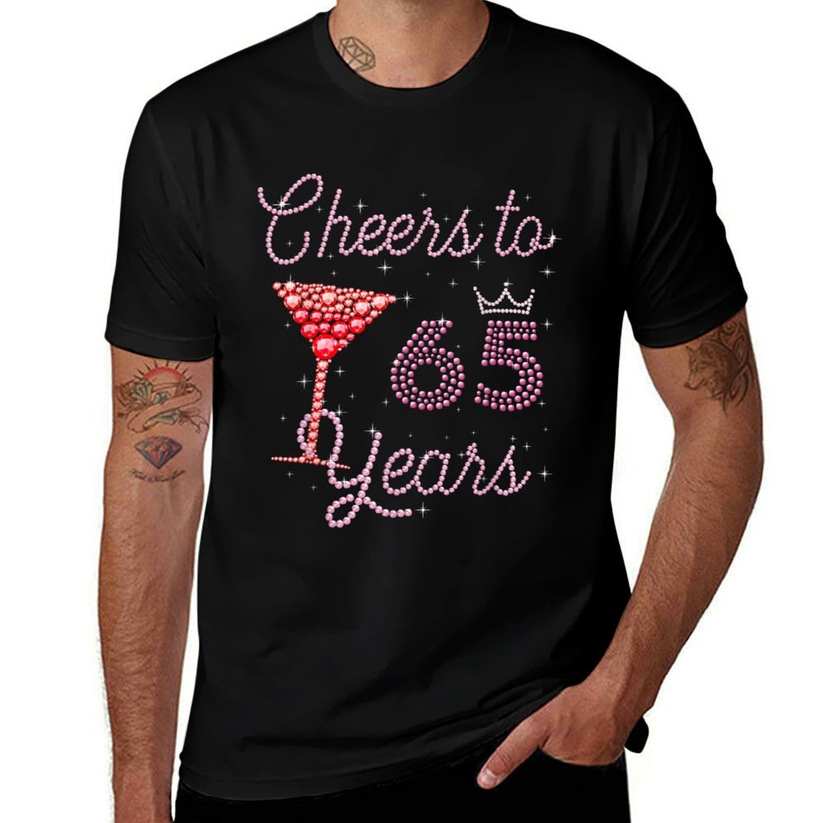 Cheers To 65 Years 65th Birthday 65 Years Old Bday  Moisture-wicking T-Shirt