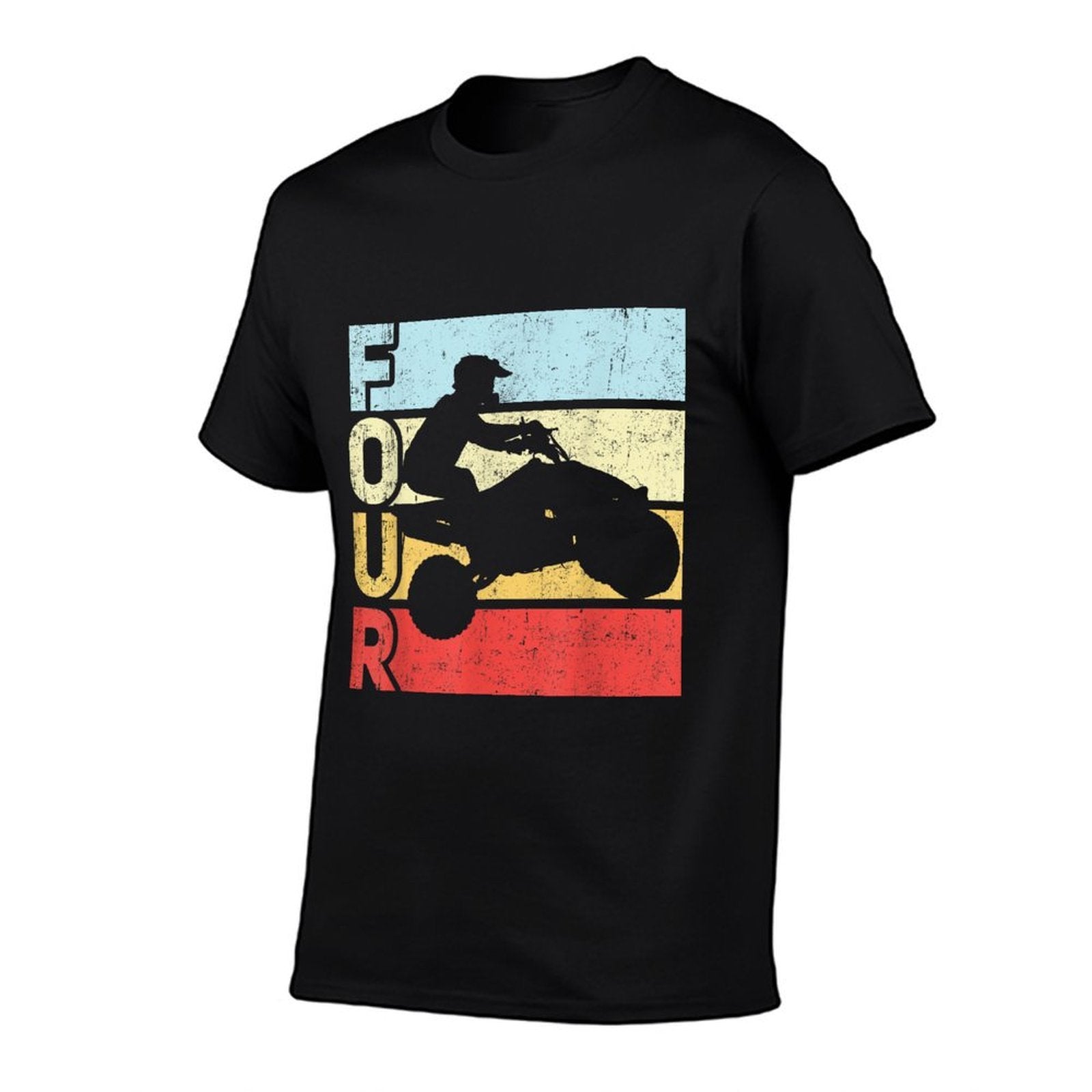 ATV 4th Birthday Party ATV 4 Wheeler Quad Theme Birthday  Heathered Texture T-Shirt