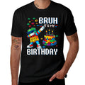 Bruh Its My Birthday Master Builder Dabbing Blocks Bricks  Stretchy T-Shirt