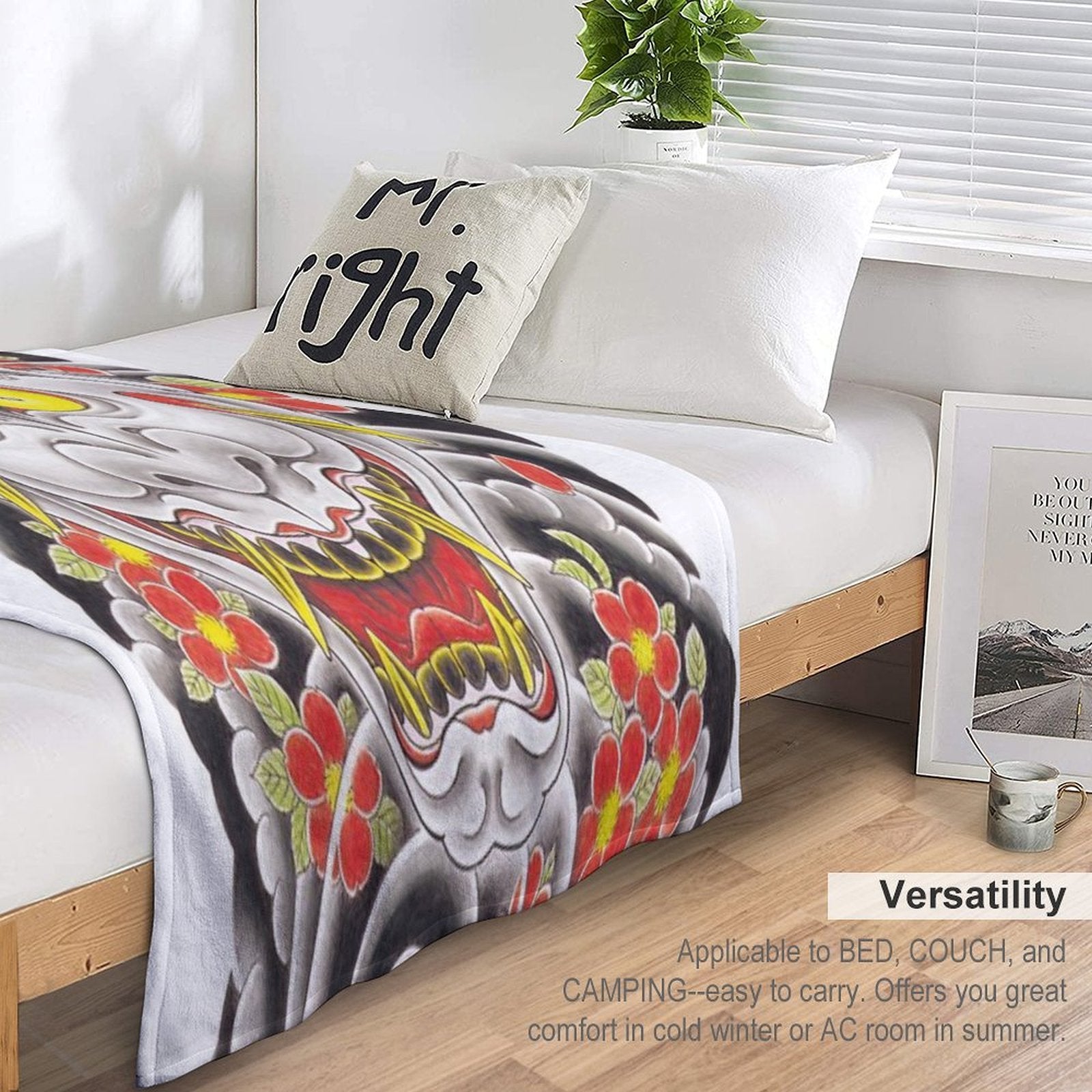 Goro Majima Hanya Tattoo Large Version Travel-friendly Throw Blanket
