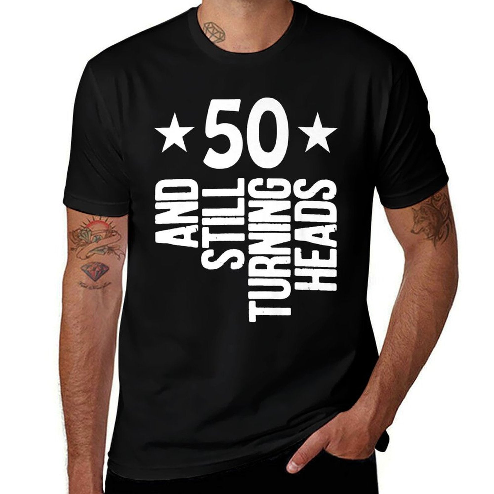 50 Years Old Turning Heads Premium 50th Birthday Gift  High-quality Stitching T-Shirt