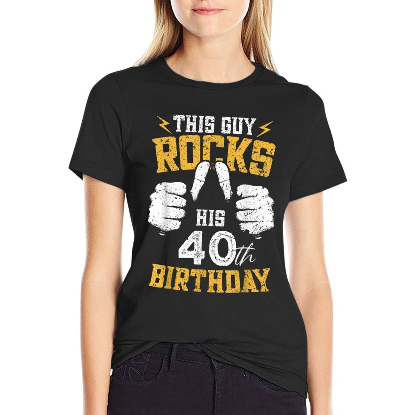 Mens 40 Years Old - This Guy Rocks His 40th Birthday  Heathered Texture T-Shirt