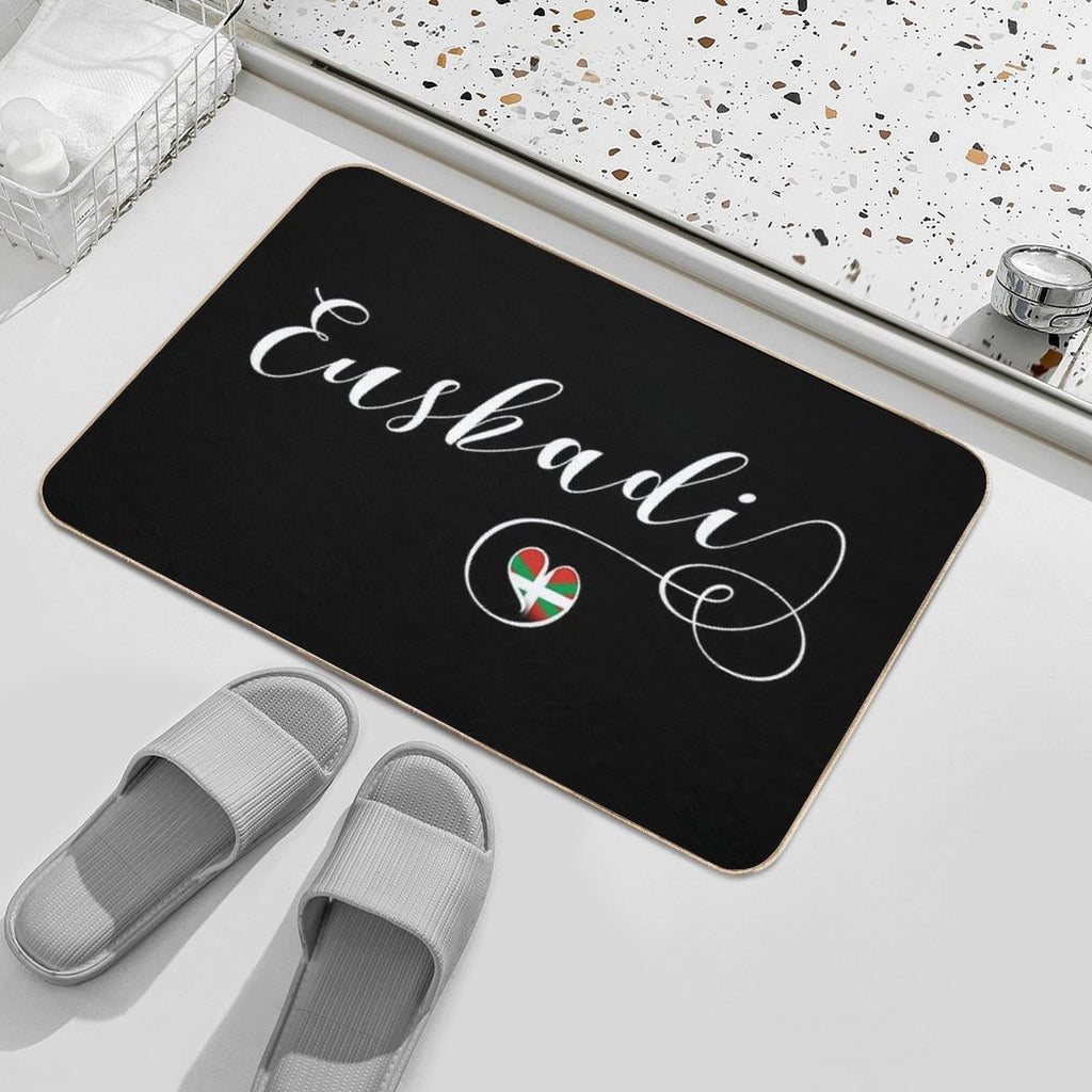 Euskadi, Basque Country, Heart, Flag  Long-Lasting Bath Mat