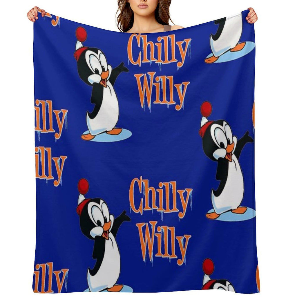 Uh Huh! Chilly Willy Vintage Retro Style Eco-conscious Throw Blanket