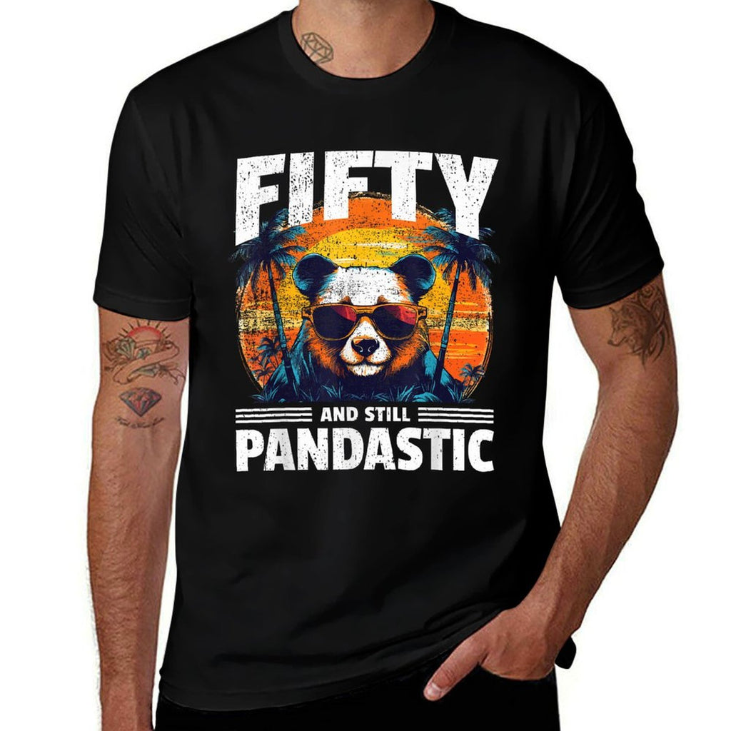 50th Birthday Panda Age 50 Years  Summer-ready Fabric T-Shirt