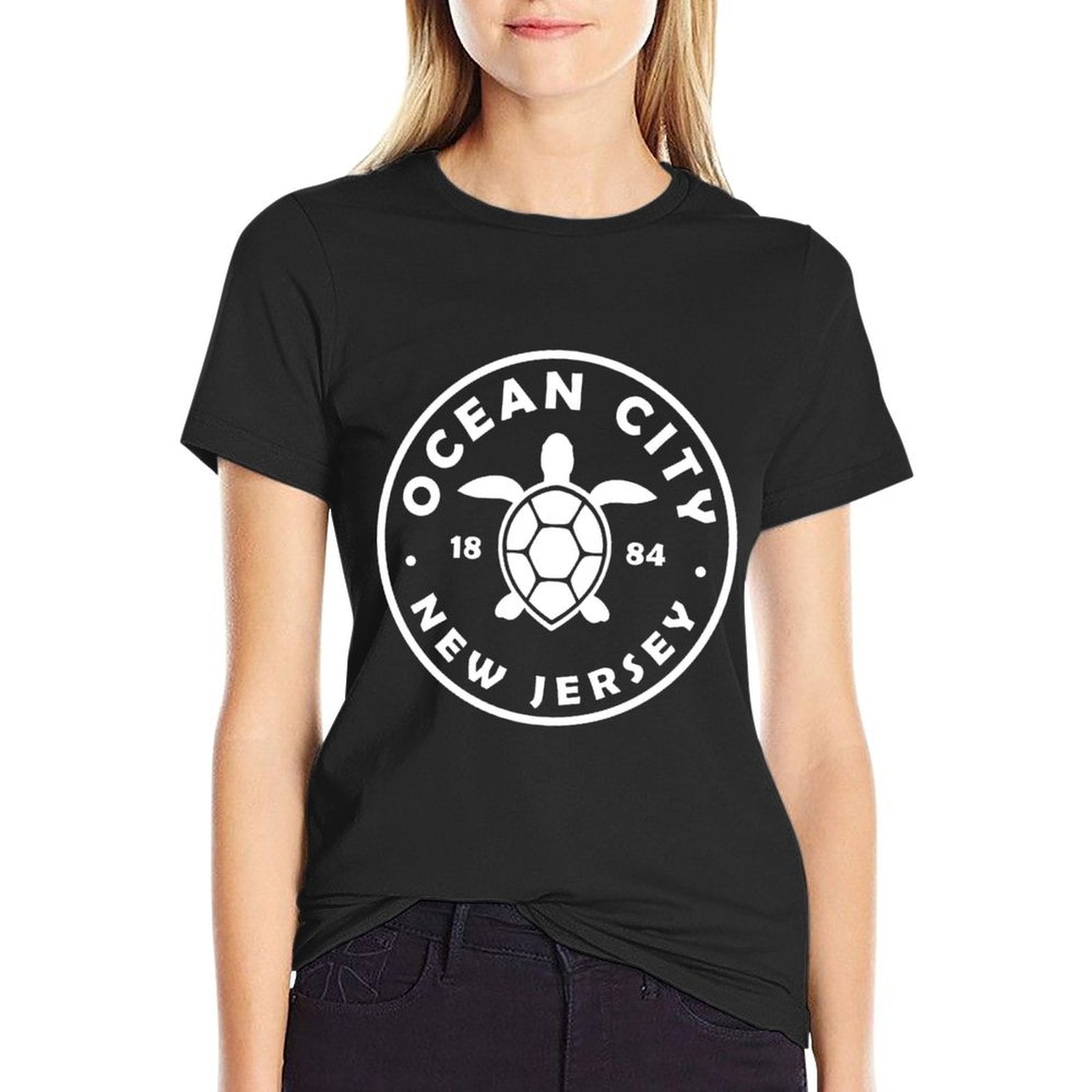 Ocean City New Jersey Sea Turtle Beach Vacation Souvenir  Oversized Silhouette T-Shirt