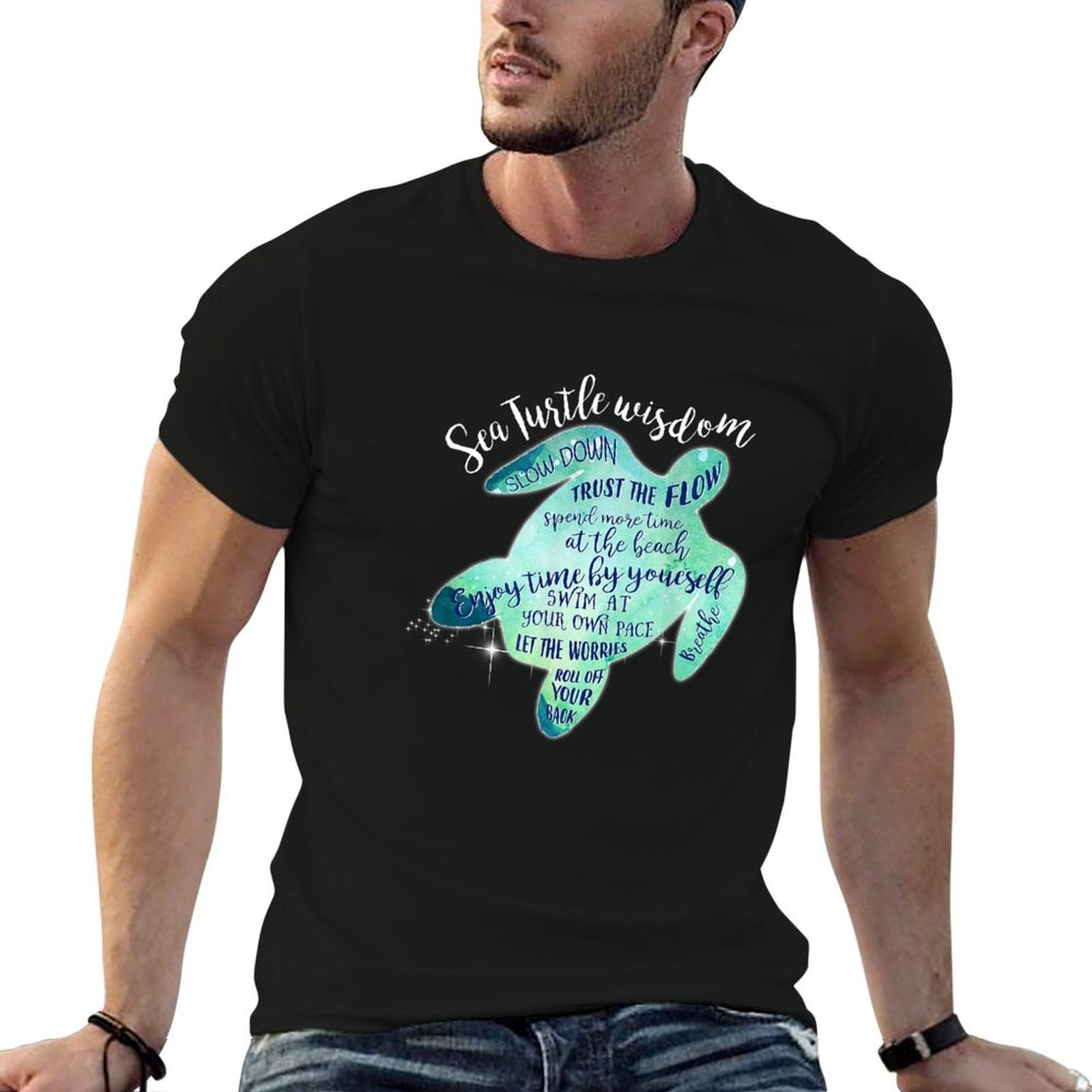 Sea Turtle Wisdom for Women - Beach  Eco-friendly Material T-Shirt