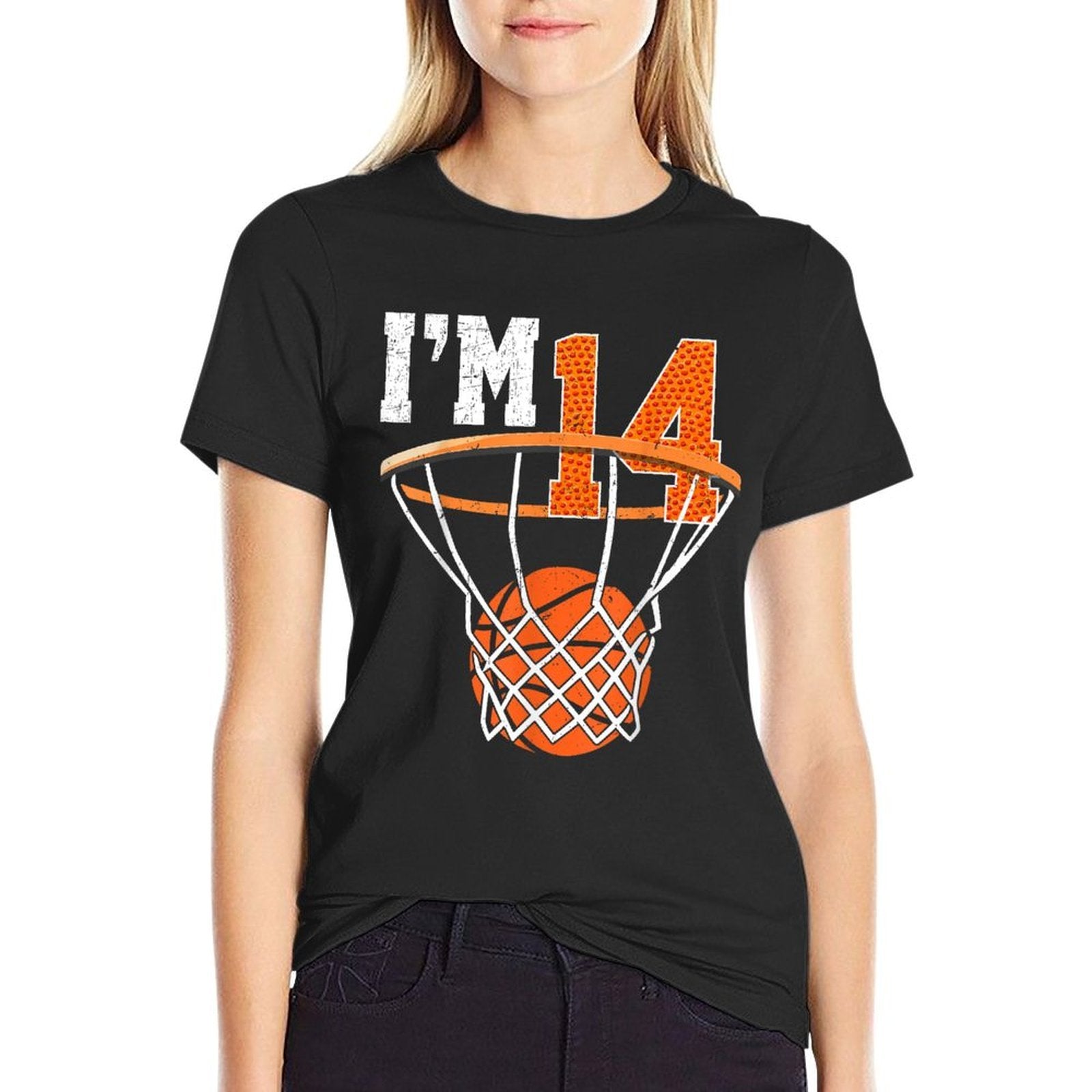 14th Birthday Boys Basketball 14 Year Old Birthday  Tagless Design T-Shirt
