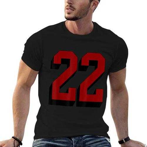 #22 Number 22 Varsity Fan Sports Team White Jersey  Soft T-Shirt