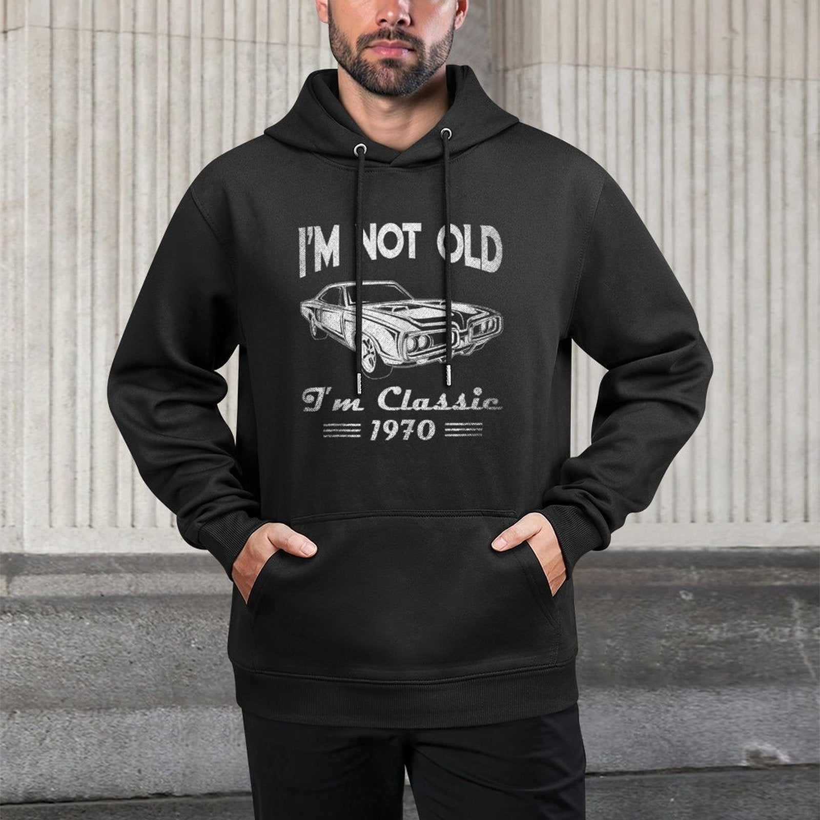 50th Birthday Ts For Men - Classic Car 1970 Customizable Surface Hoodie