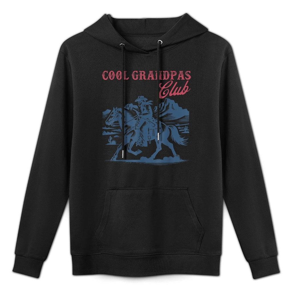 Cool Grandpas Club Retro Western Cowboy Fathers Day Durable Construction Hoodie