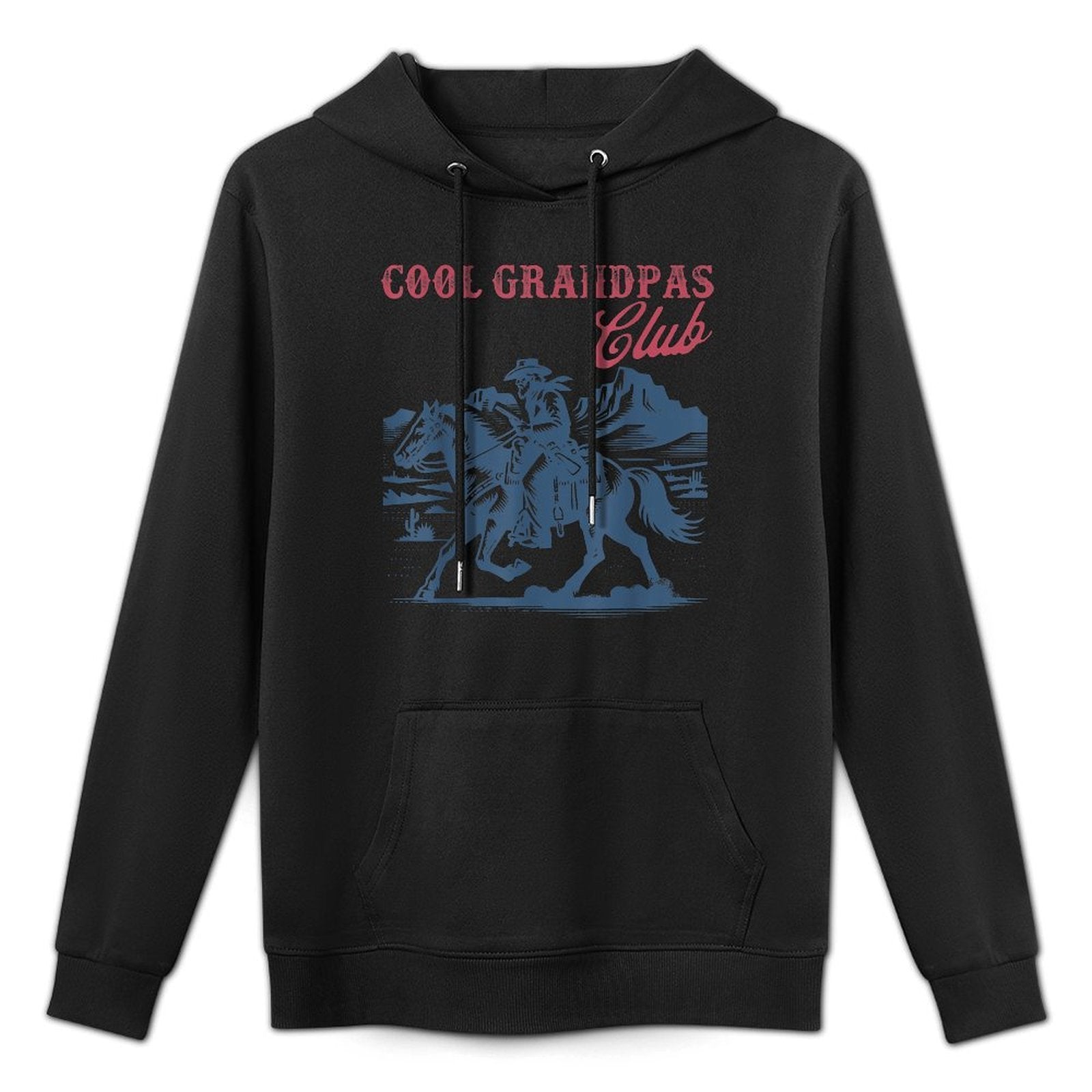 Cool Grandpas Club Retro Western Cowboy Fathers Day Durable Construction Hoodie