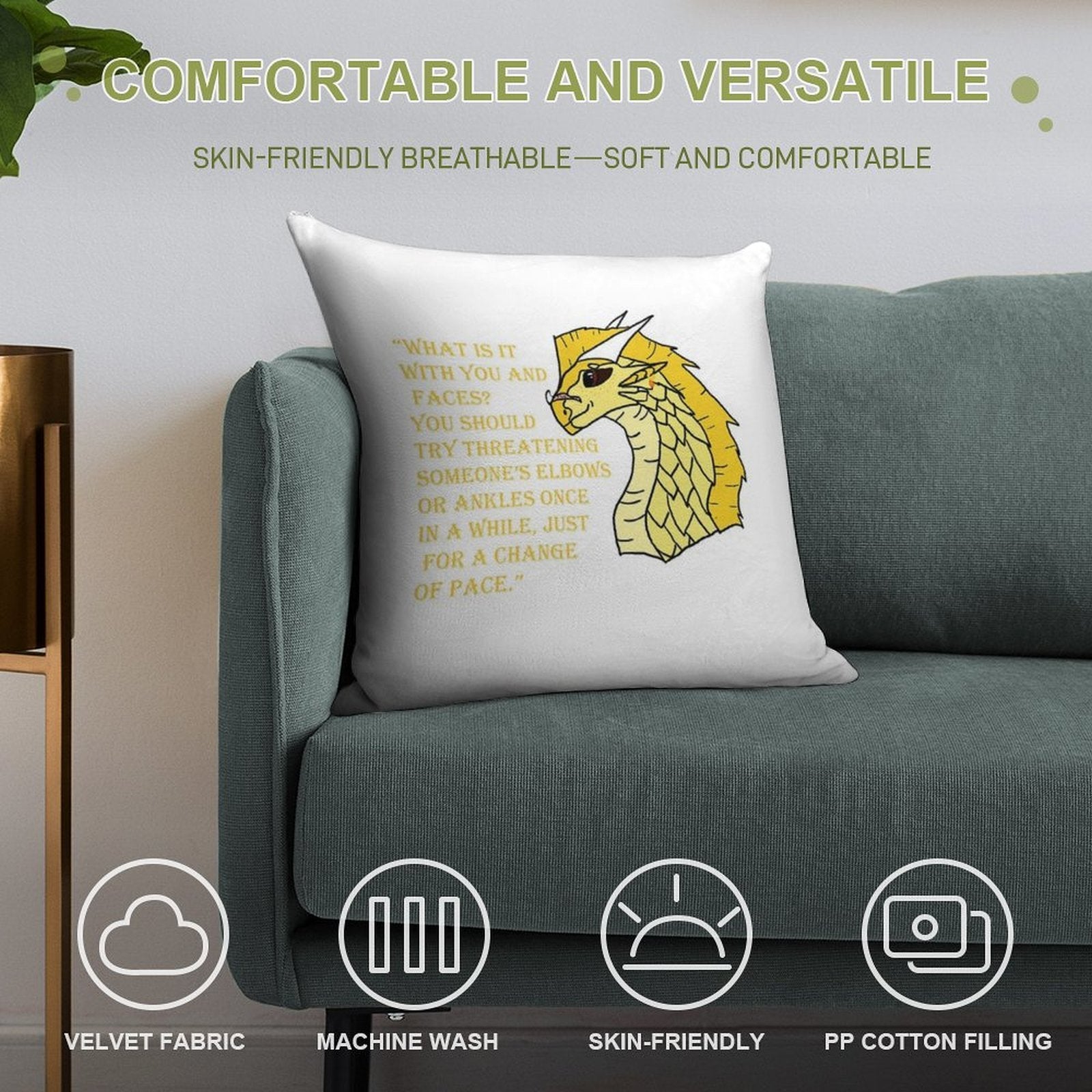 Qibli Quote [OUTDATED!! SEE DESCRIPTION!!] Soft Washable Throw Pillow