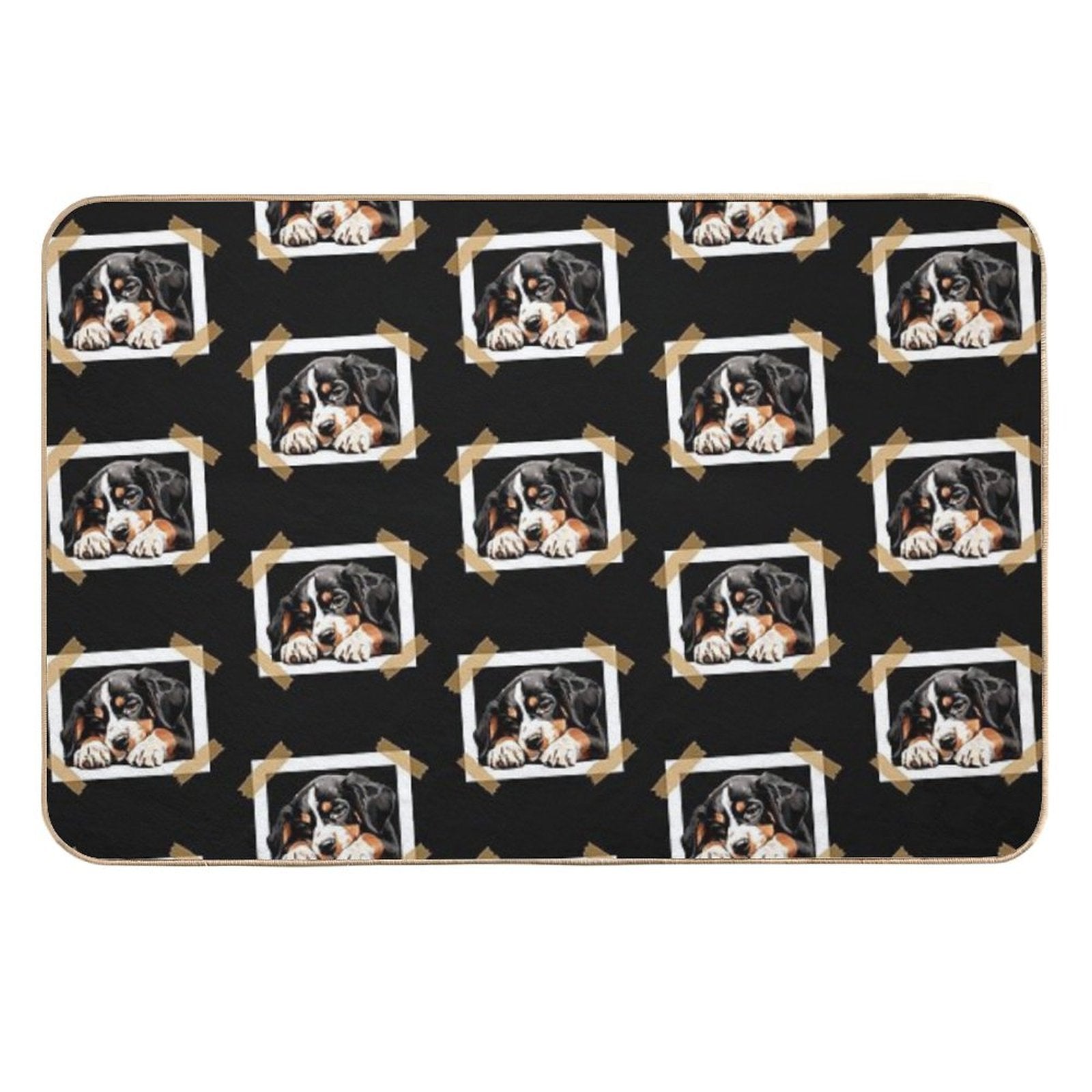 Entlebucher Mountain Puppy Sleeping  Stain-Proof Bath Mat