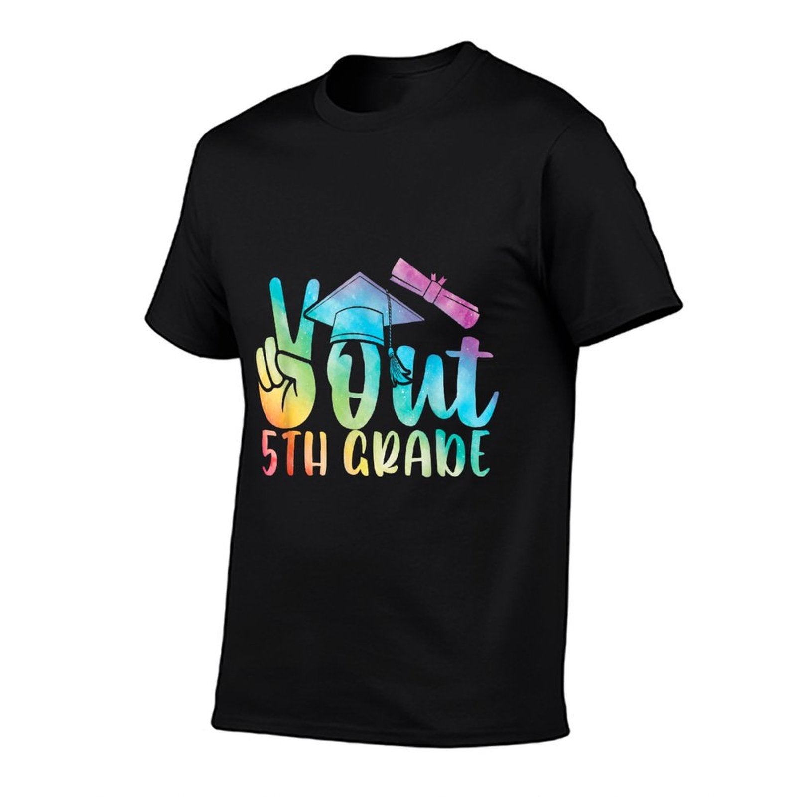 Peace Out 5th Grade Graduation Shirt Tie Dye Kids  Versatile T-Shirt