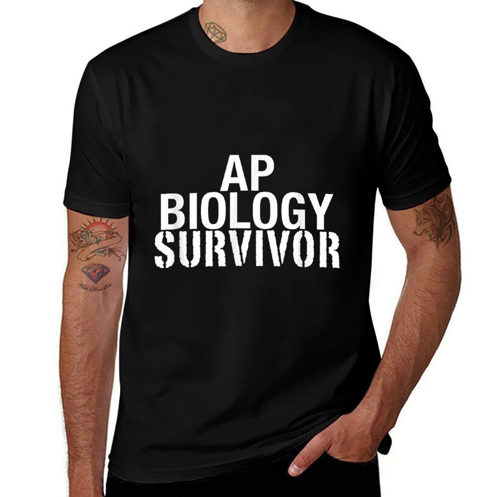 AP Biology T Shirt Funny High School AP Class Survivor  Cotton T-Shirt