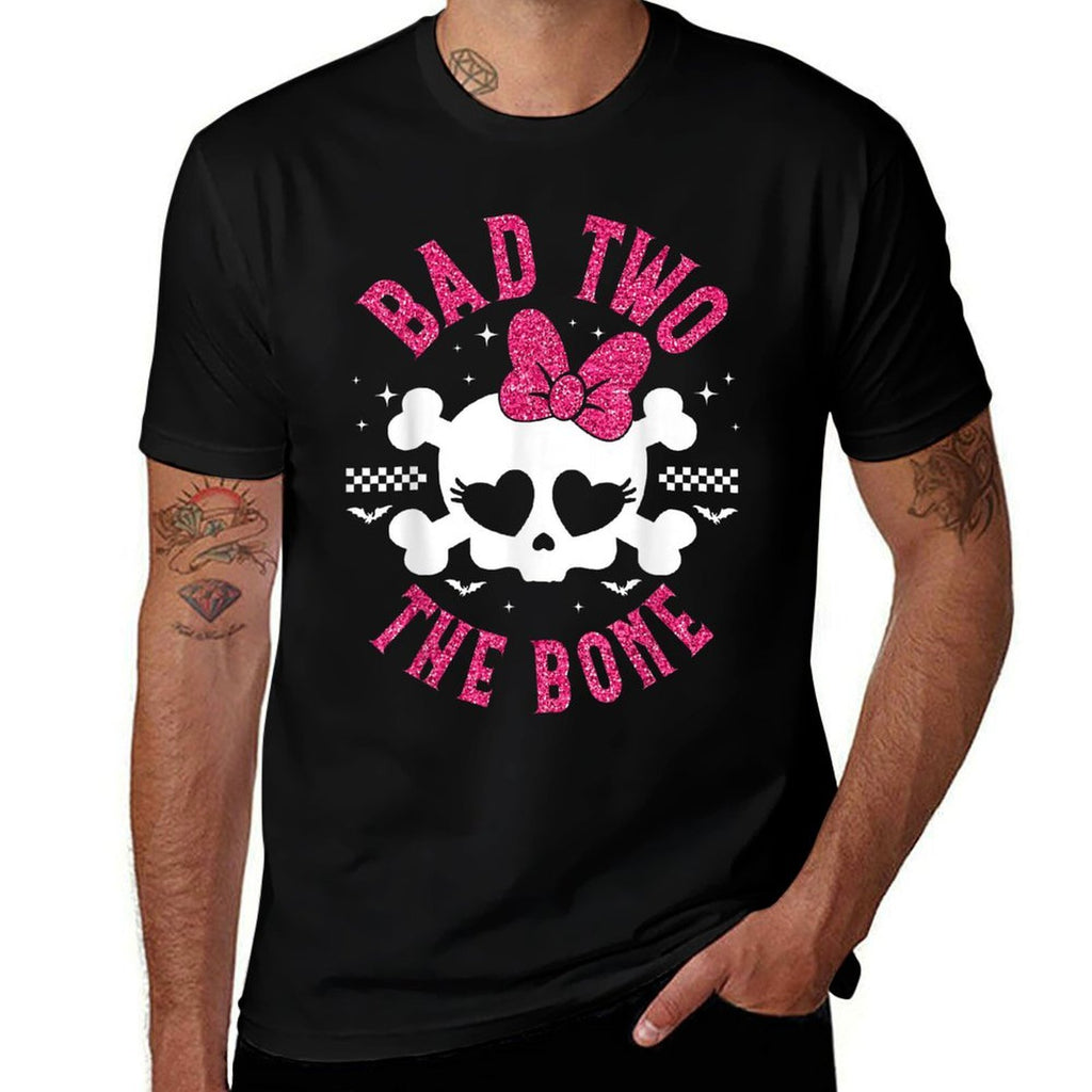 Bad Two The Bone 2nd Birthday 2 Years Old Kids Girls  Cotton T-Shirt