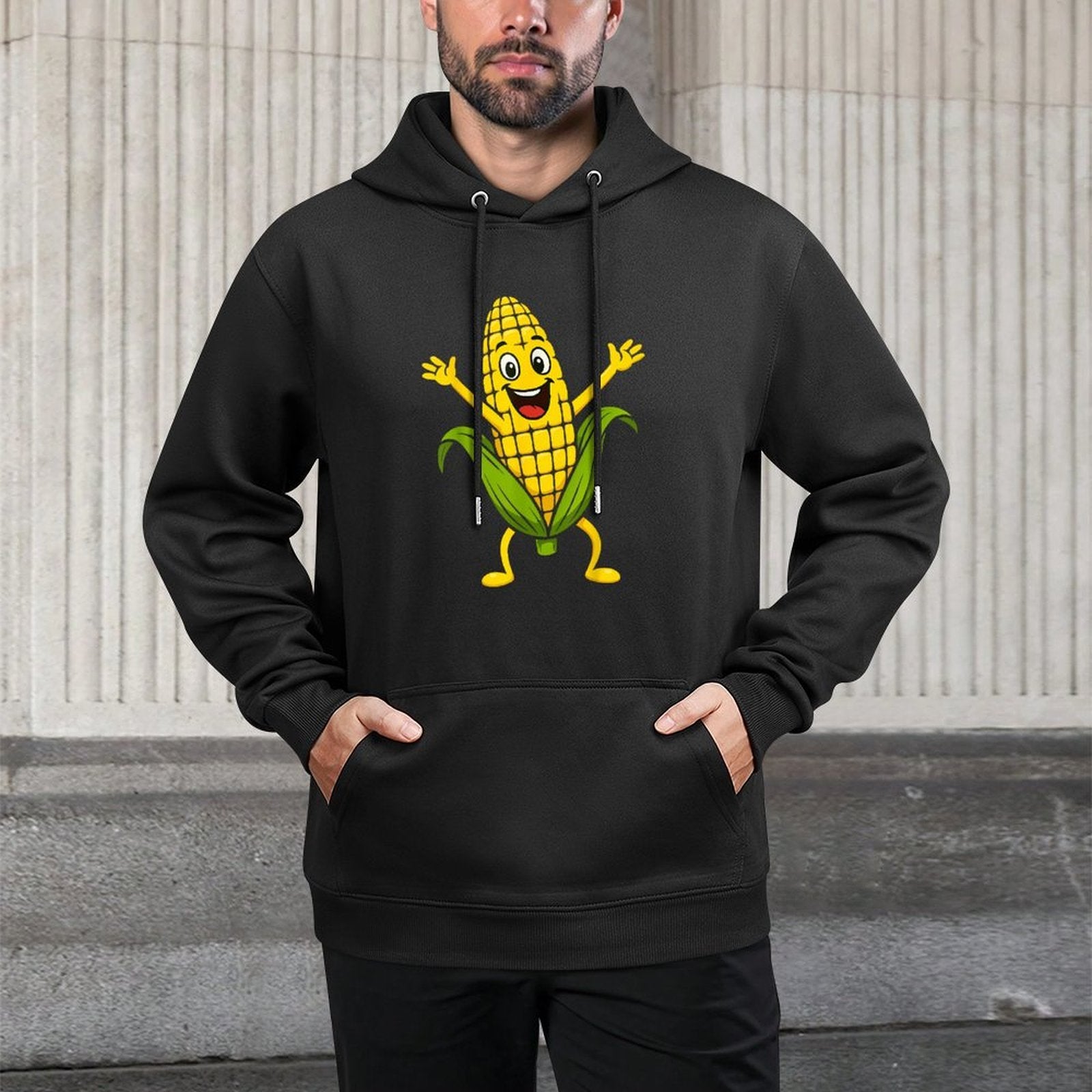 Funny Corn Design for Men Women Sweet Corn On The Cob Lovers Adjustable Hood Hoodie