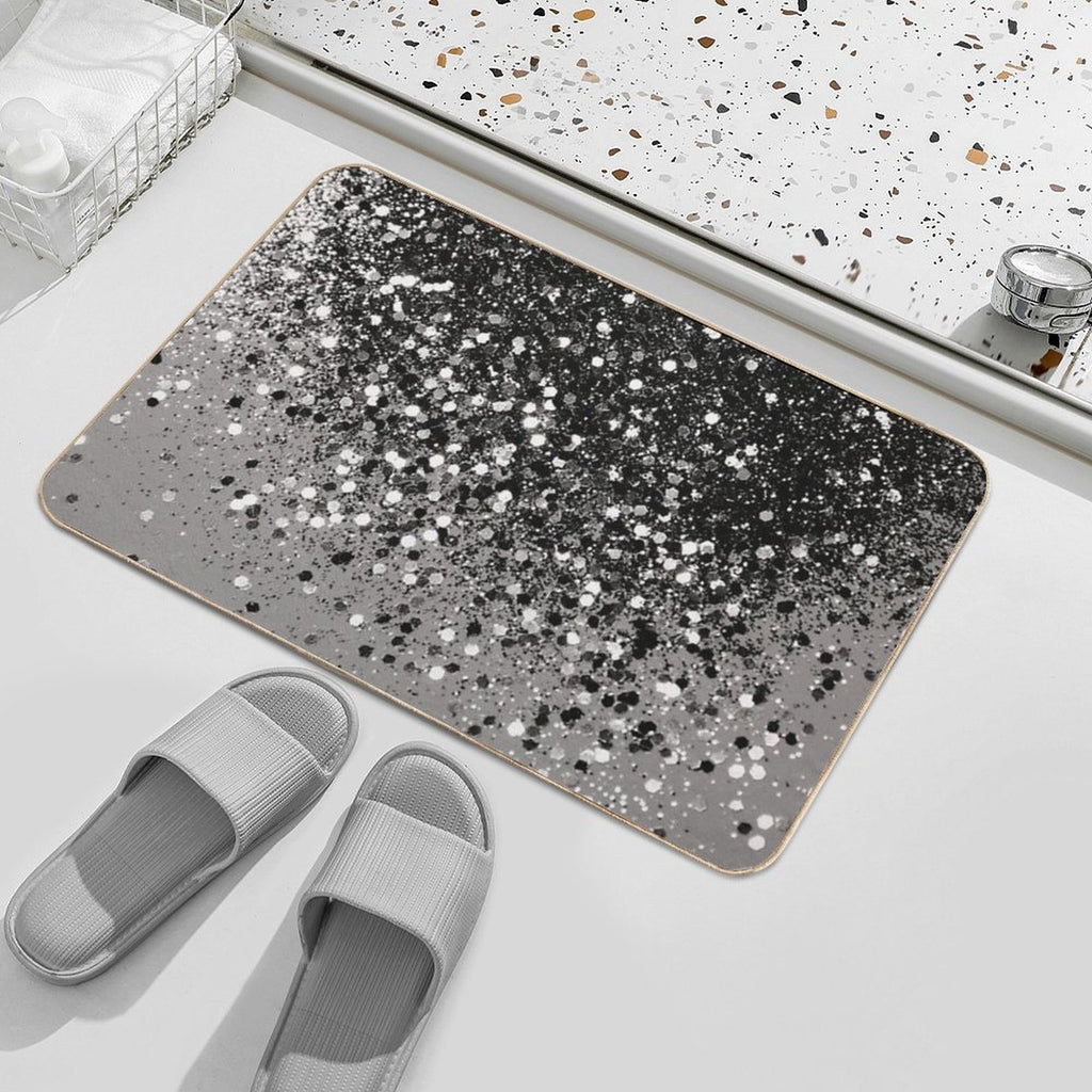 Silver Gray Glam #1 #decor #art (Photo of Glitter Only - Not Reflective)  Fade-Resistant Bath Mat