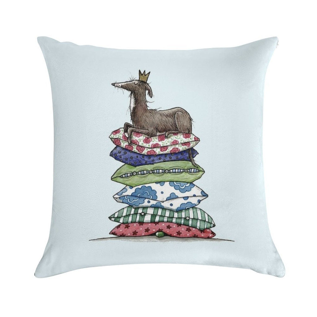 Princess On The Pea - Greyhound - Galgo - Whippet - Italian Greyhound Soft Fade-Resistant Throw Pillow