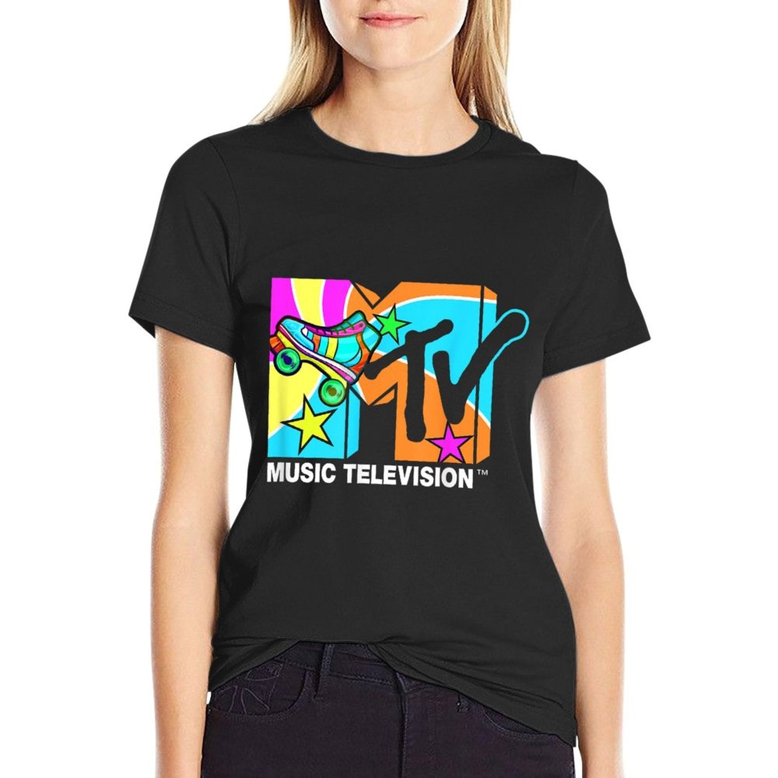 Mademark X MTV - Roller Skates MTV Logo Classic Music Television  Vintage-inspired T-Shirt