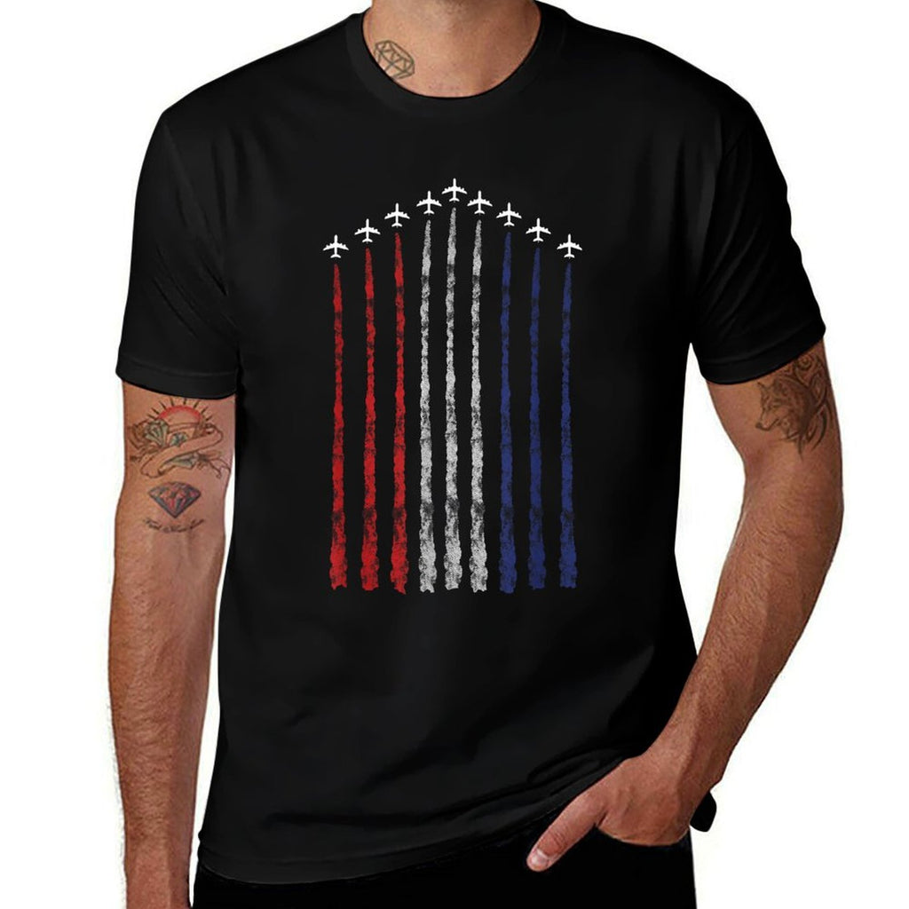 American USA Fighter Jet Con Trail  Versatile T-Shirt