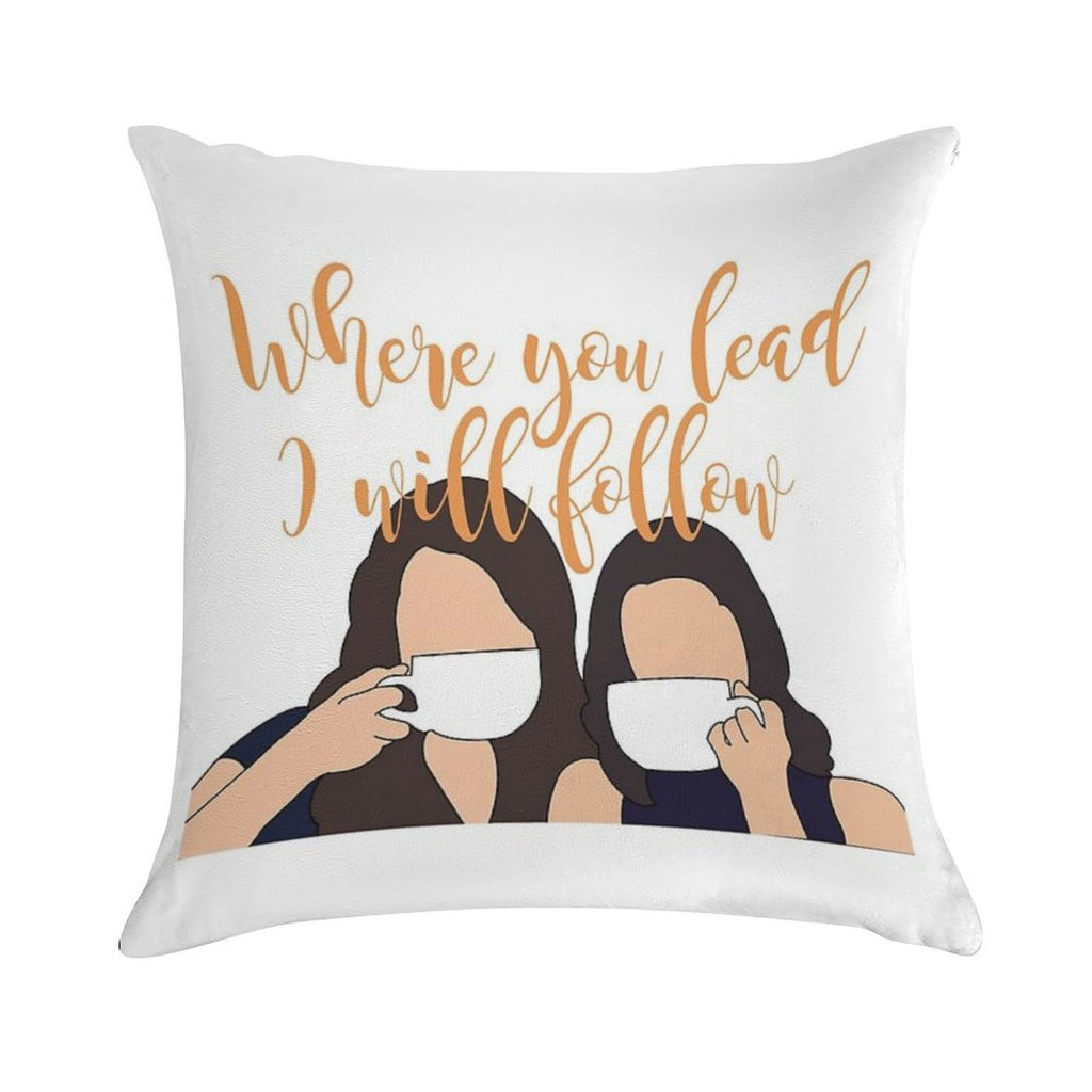 Where You Lead I Will Follow Soft Short Plush Fabric Throw Pillow