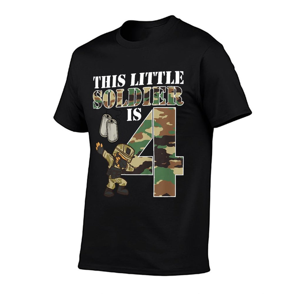 Kids 4 Years Old Boy Army Military 4th Birthday Kids  Moisture-wicking T-Shirt
