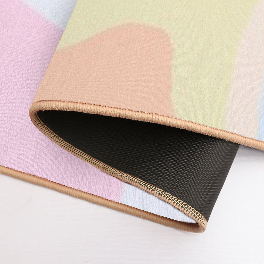 Minimalist Abstract Pastels Geometric Rounded Fun Shapes Tapestry  Fade-Resistant Bath Mat
