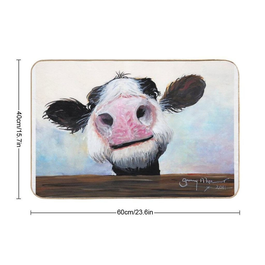 NOSEY COW 'HEY! HOW'S IT GOIN'' BY SHIRLEY MACARTHUR  Easy To Clean Bath Mat
