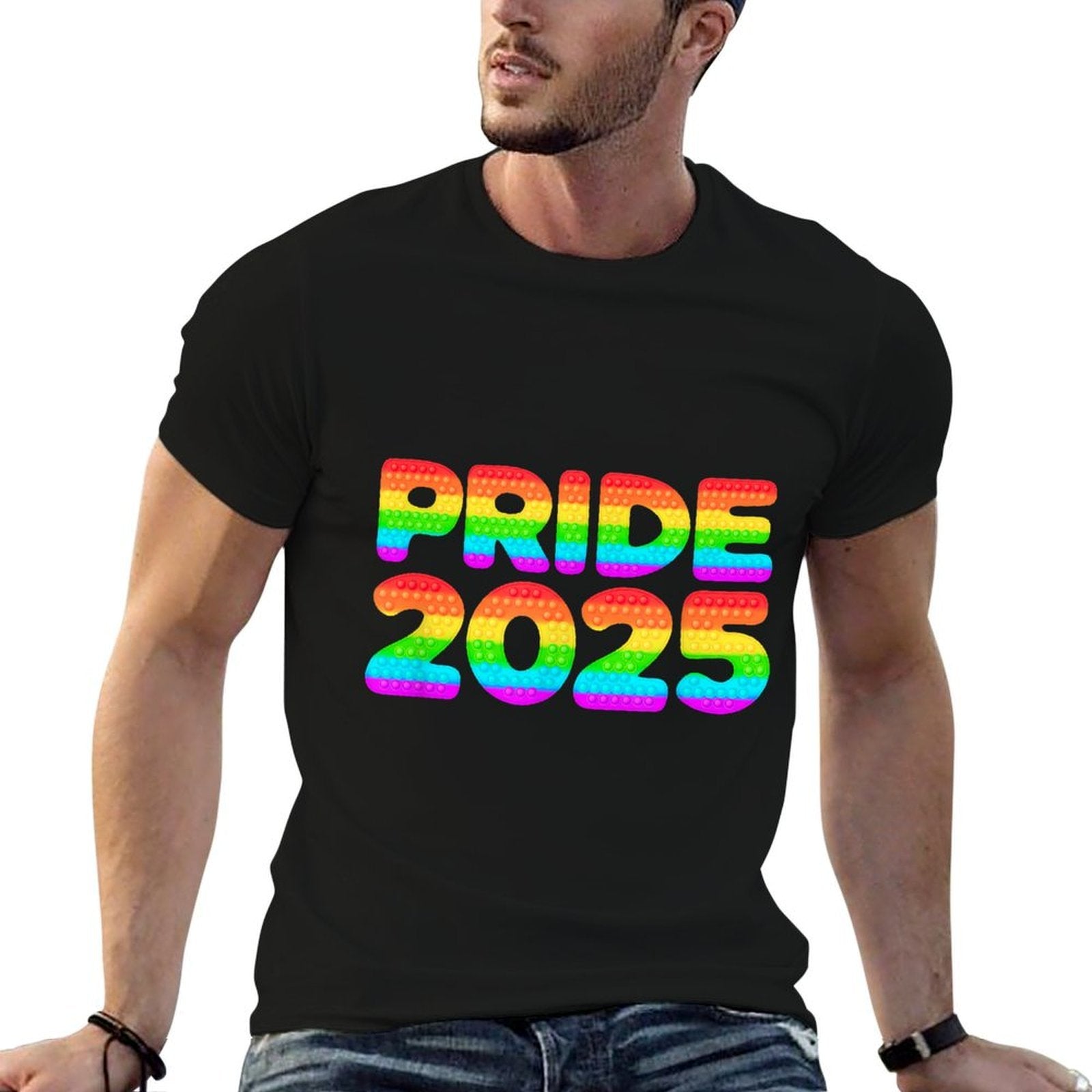Pride 2025 LGBTQ Rainbow Gays Lesbians Celebrate Pride Month  Easy-care T-Shirt
