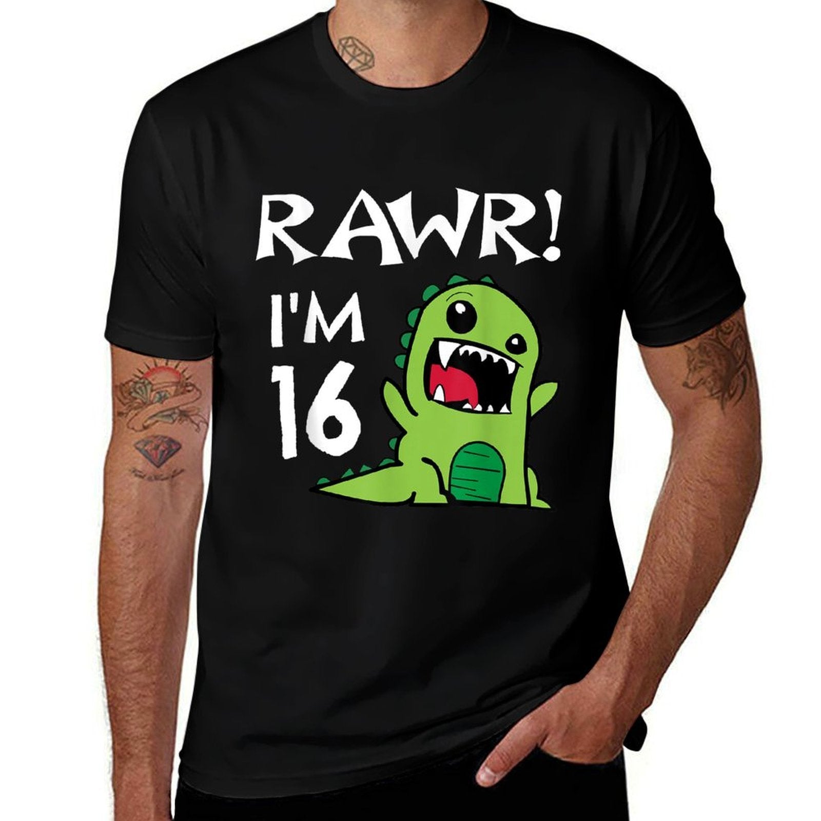 16th Birthday - Sweet 16 Year Old Dinosaur  Vintage-inspired T-Shirt
