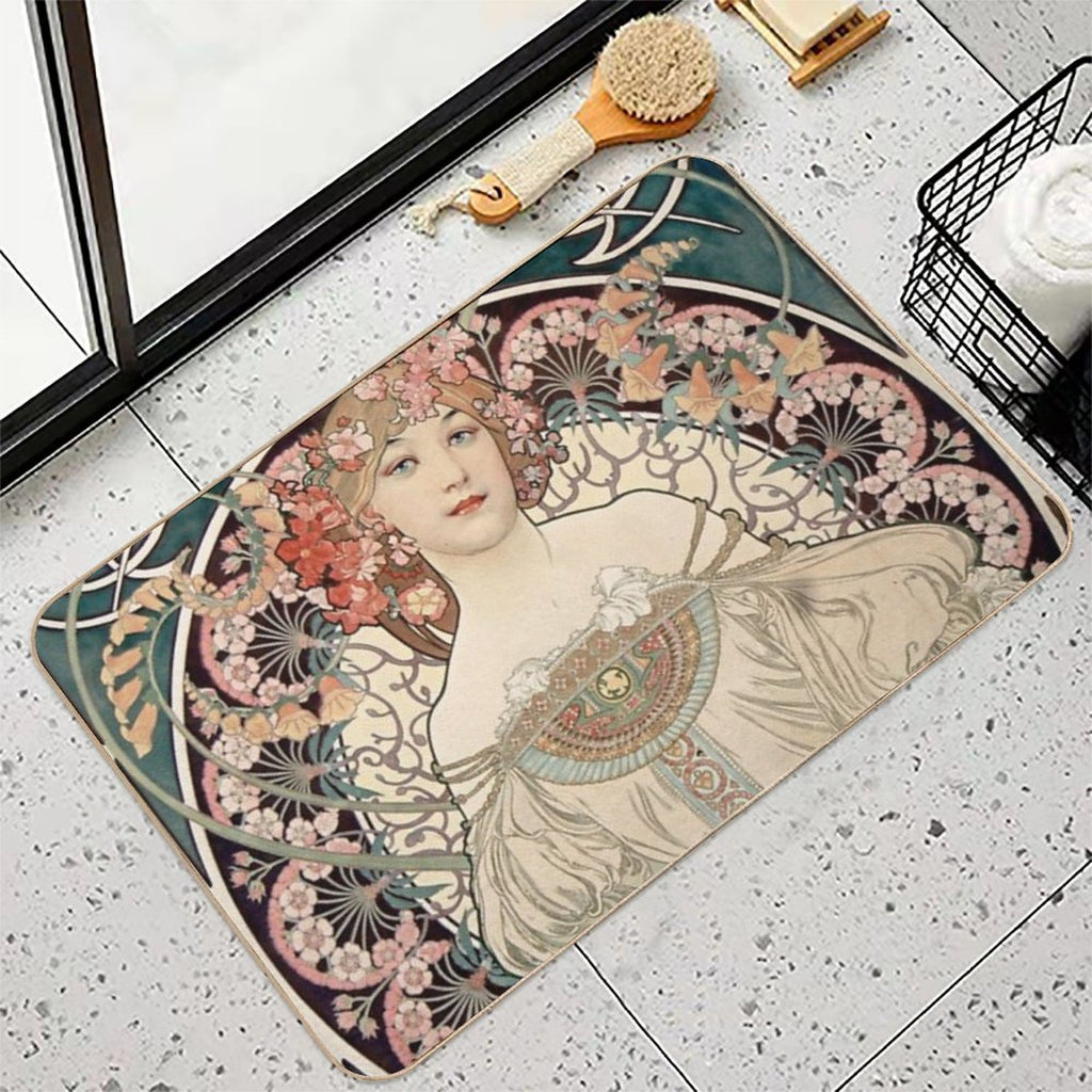 Champenois Imprimeur - Alphonse Mucha - Vintage Art  Easy To Clean Bath Mat
