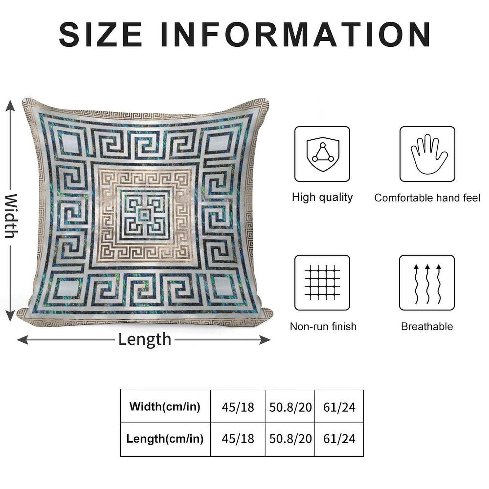 Greek Key Ornament - Greek Meander -Abalone And Gold Soft Ultra-Soft Texture Throw Pillow