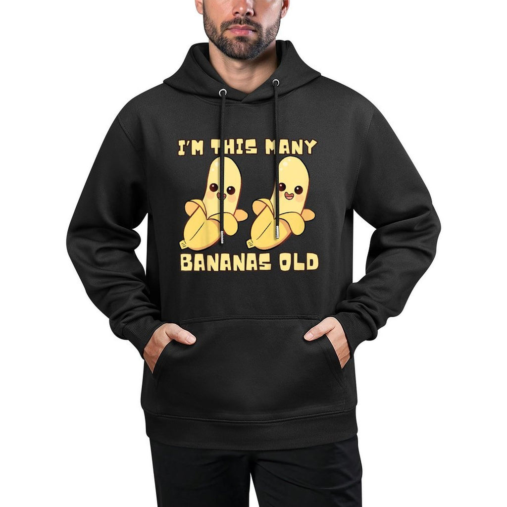 I'm This Many Bananas Old - Banana 2nd Birthday 2 Years Old Medium-Weight Fabric Hoodie