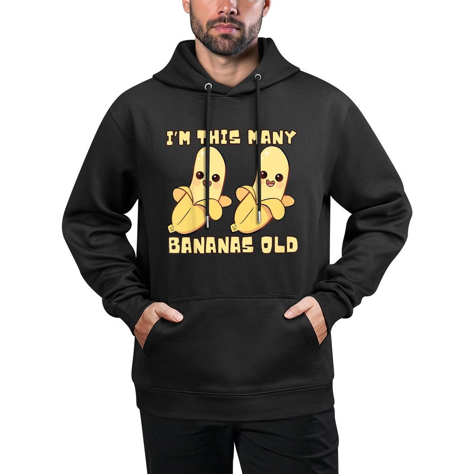 I'm This Many Bananas Old - Banana 2nd Birthday 2 Years Old Medium-Weight Fabric Hoodie