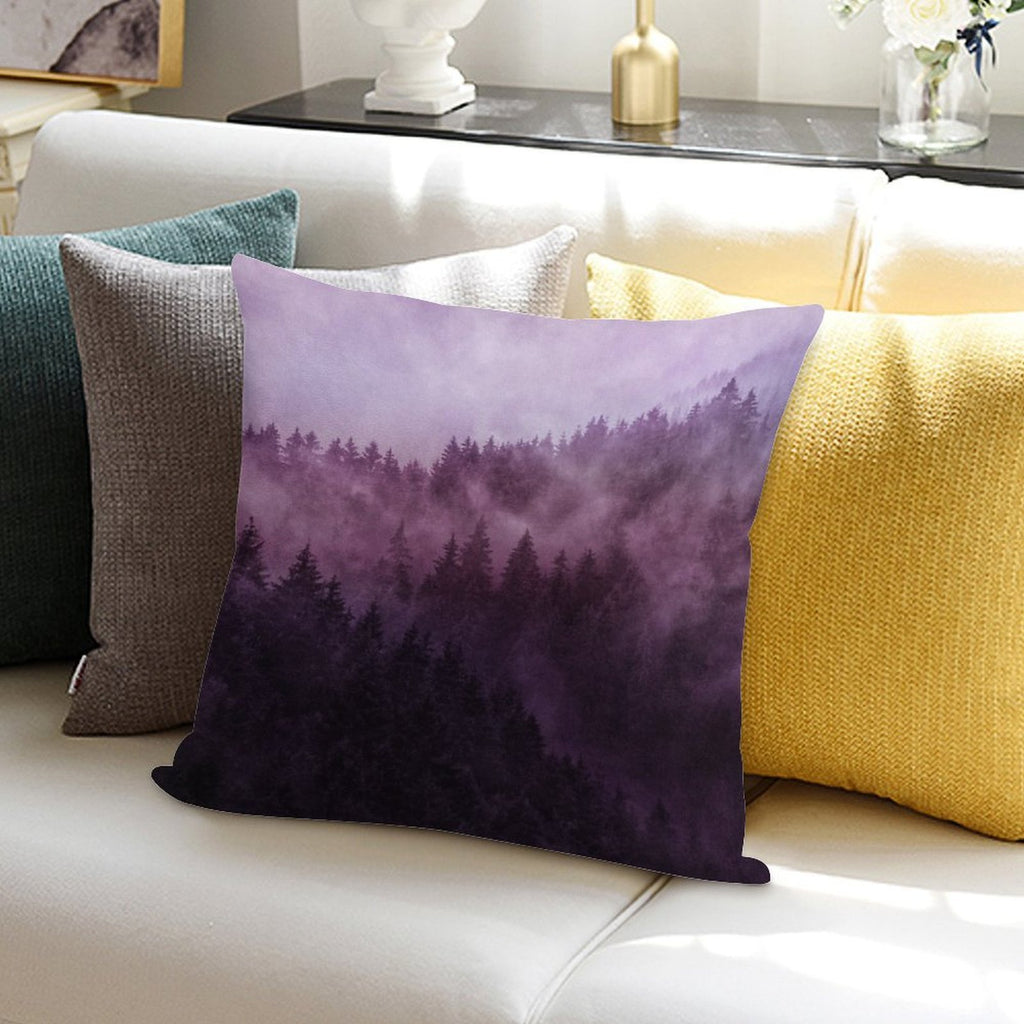 Excuse Me, I'm Lost  Laid Back In A Romantasy Moody Wilderness Dream Forest With Cascadia Trees Covered In Magic Fog Soft Anti-Pilling Throw Pillow