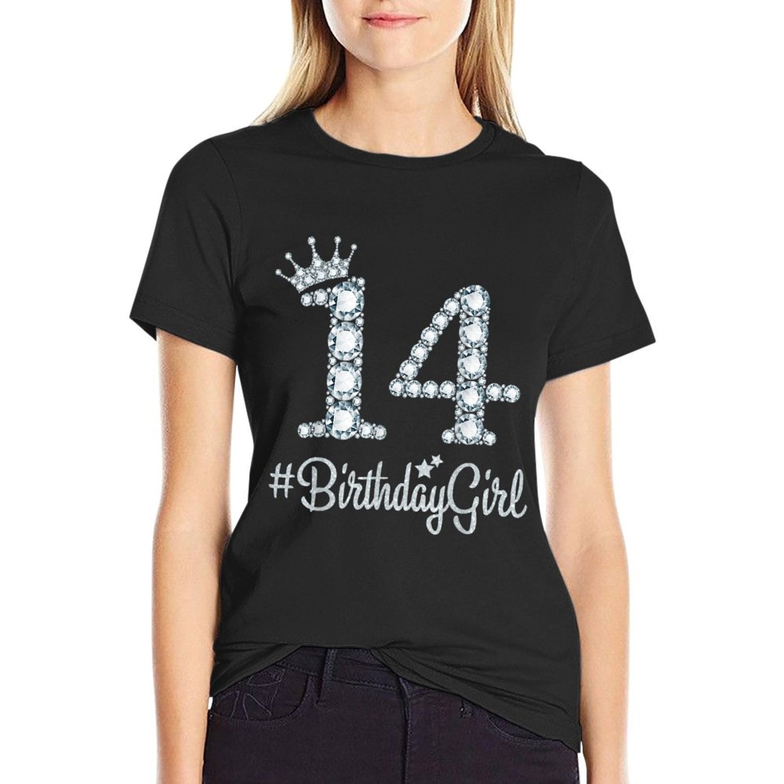 14 BirthdayGirl 14 Years Old Happy 14th Birthday Girl  Tagless Design T-Shirt