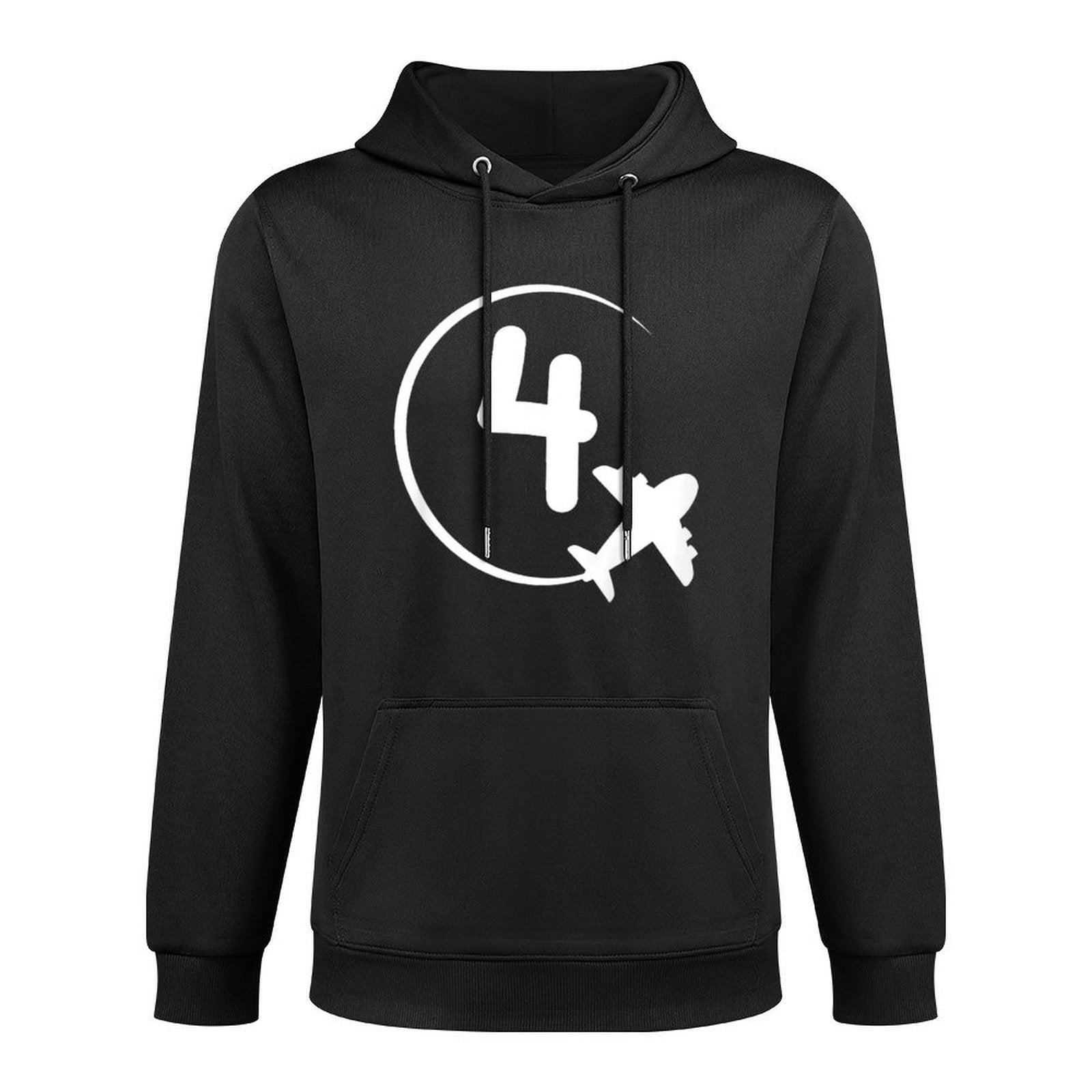 Kids Four 4 Year Old Birthday Airplane Shirt. Boy 4th Birthday Shape Retention Hoodie