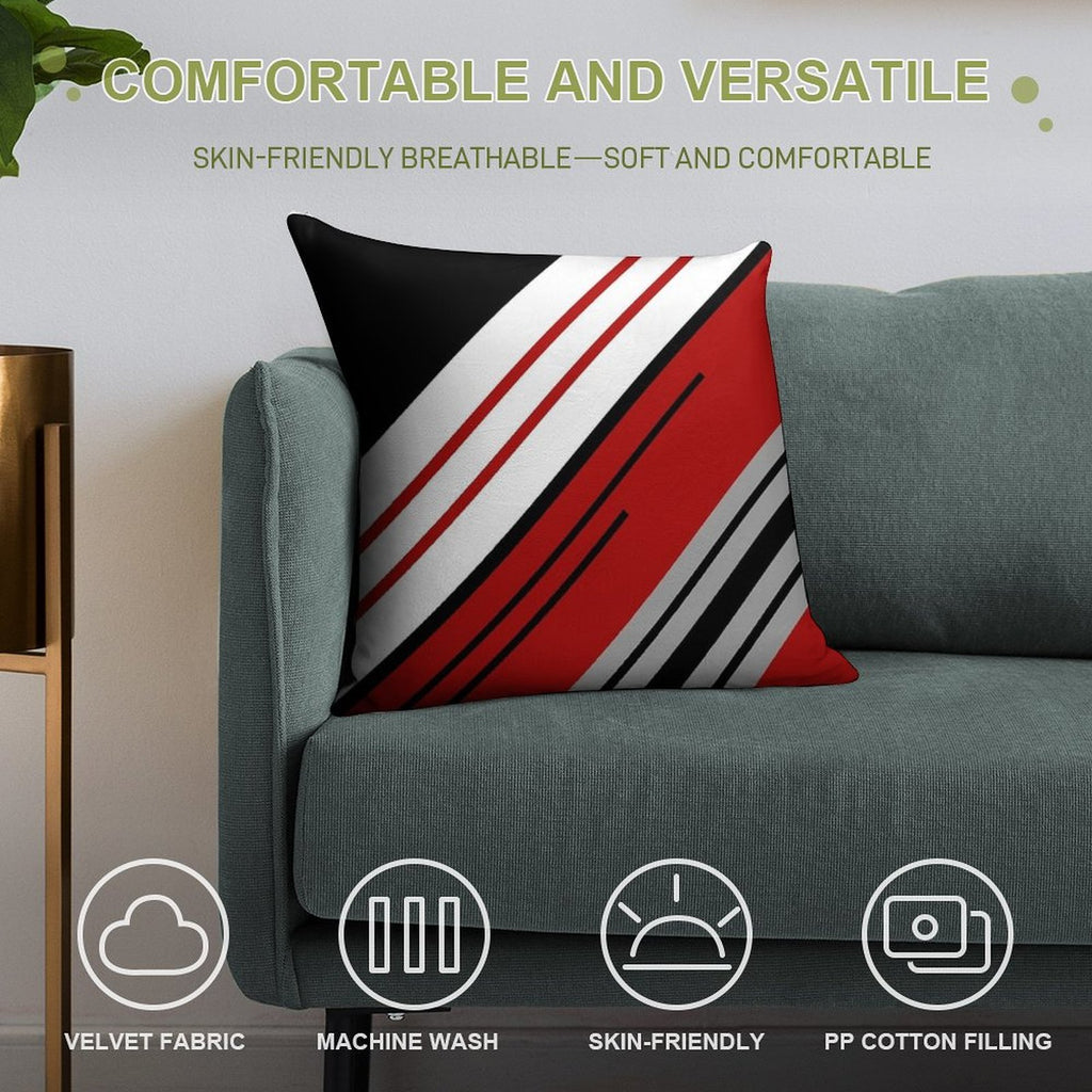 Diagonal Stripes Design Soft Easy Maintenance Throw Pillow