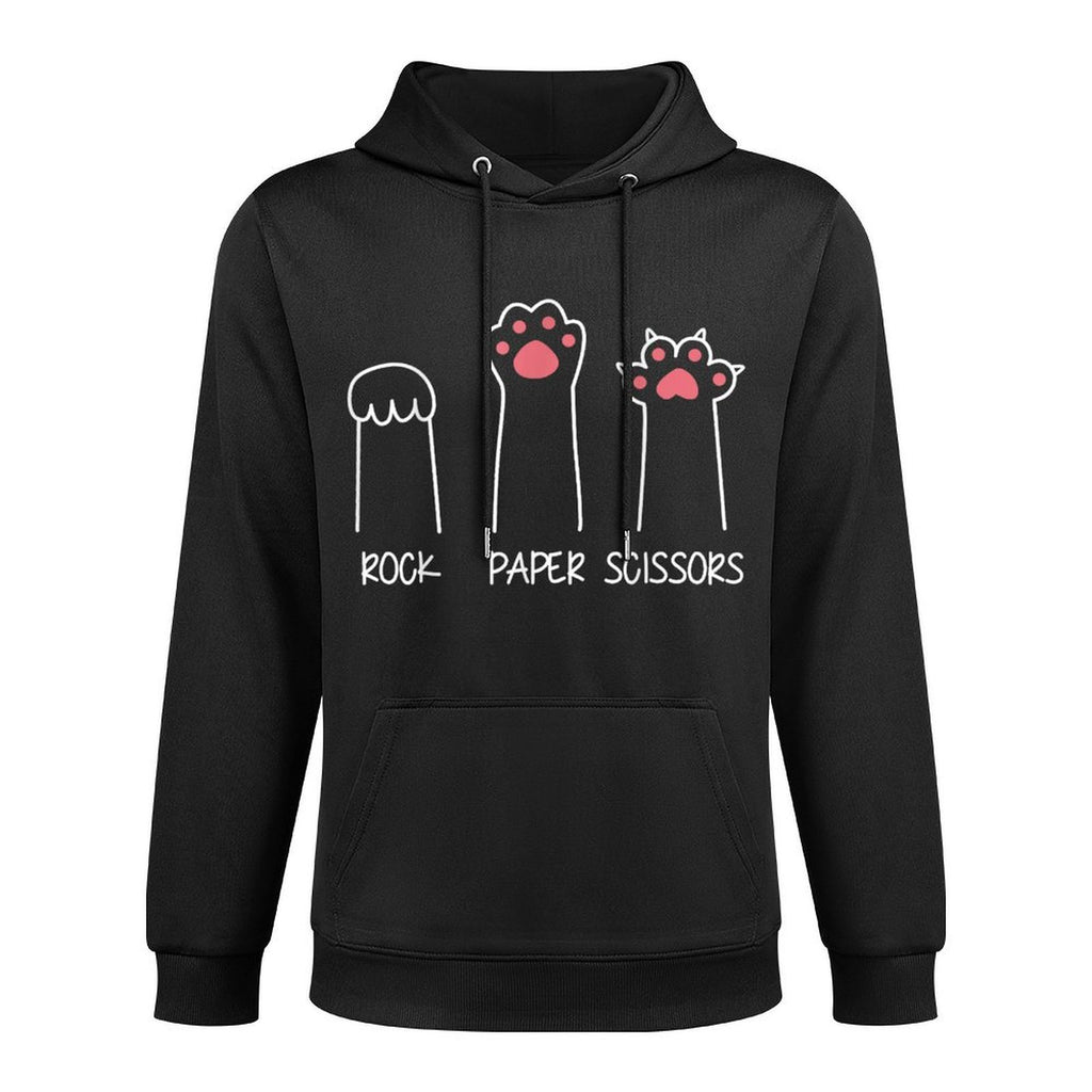 Rock Paper Scissors Hand Game Meme Animal Paw Cat for Men Women Girls Kids Casual Wear Hoodie