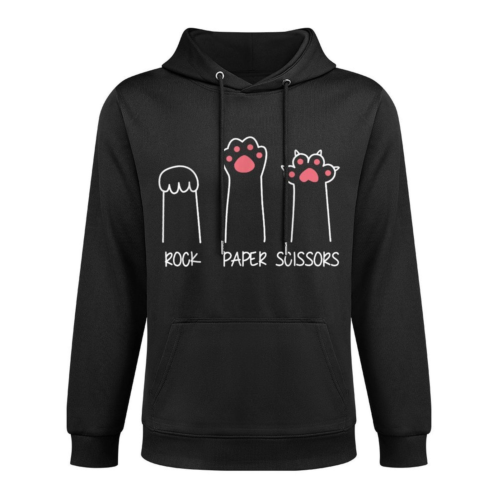 Rock Paper Scissors Hand Game Meme Animal Paw Cat for Men Women Girls Kids Casual Wear Hoodie